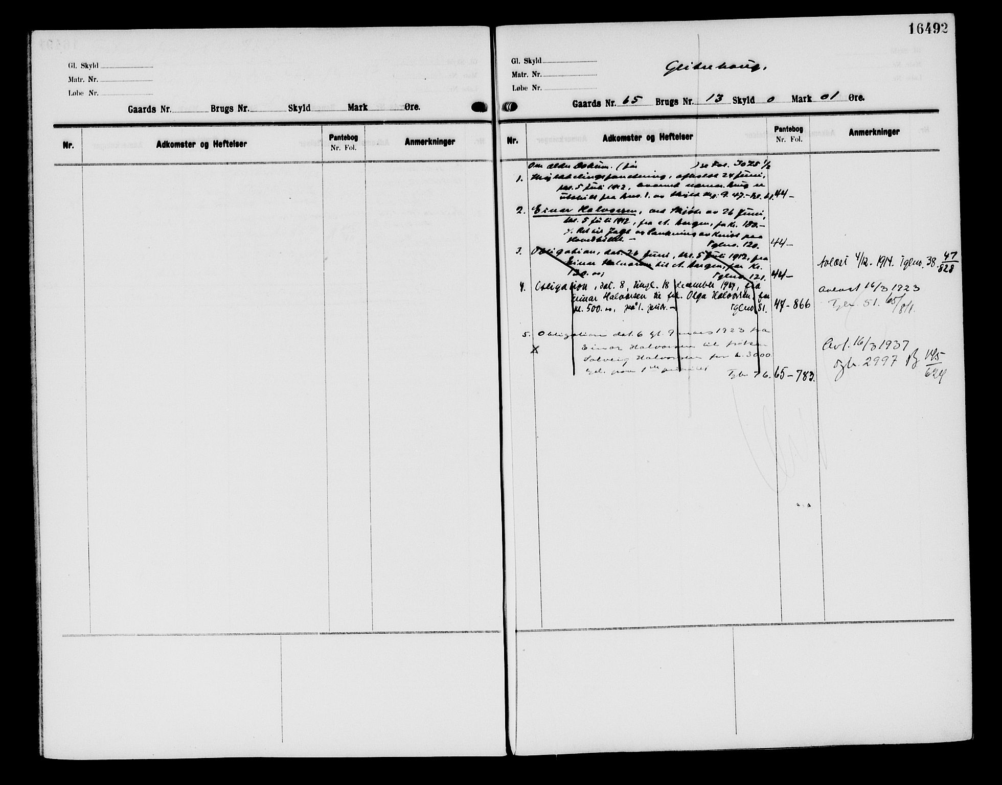 Aker herredsskriveri, SAO/A-10896/G/Ga/Gab/Gaba/L0028: Mortgage register no. I 28, 1911-1950, p. 16492