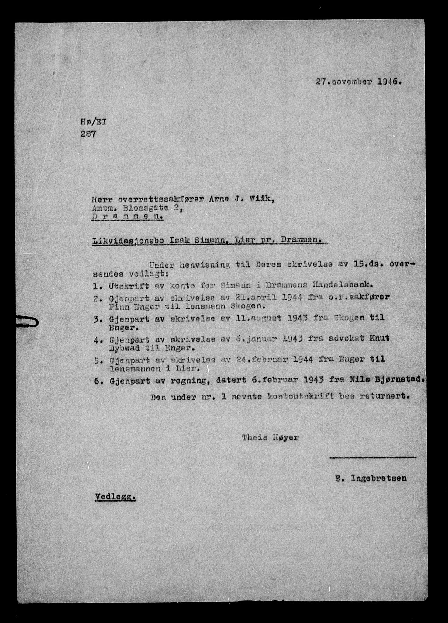 Justisdepartementet, Tilbakeføringskontoret for inndratte formuer, AV/RA-S-1564/H/Hc/Hcd/L1007: --, 1945-1947, p. 81