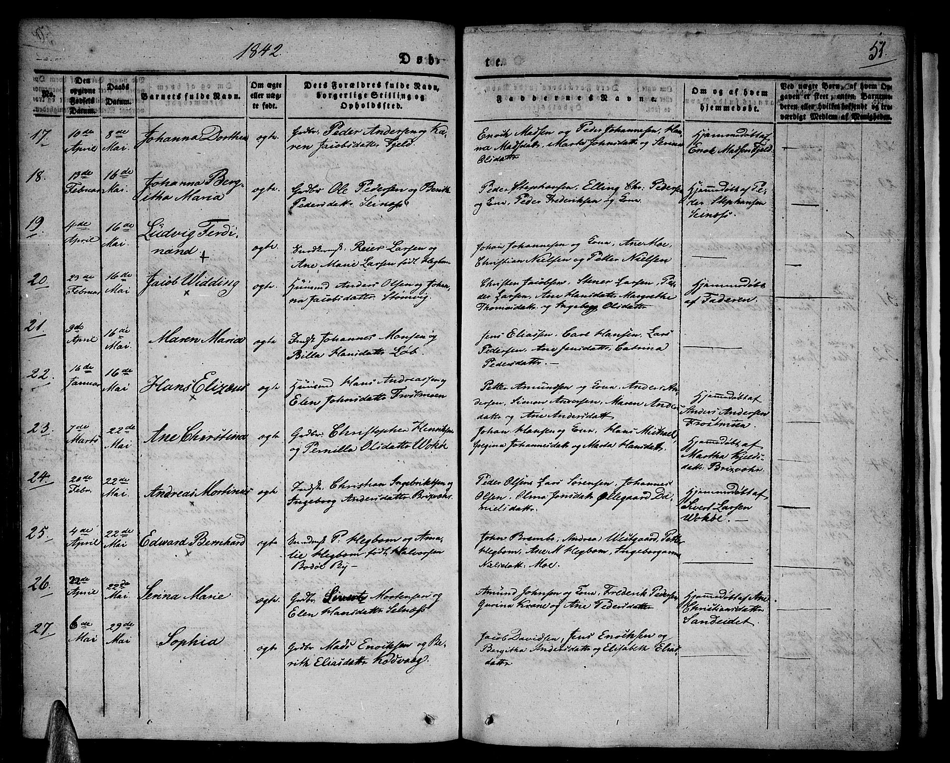 Ministerialprotokoller, klokkerbøker og fødselsregistre - Nordland, SAT/A-1459/801/L0006: Parish register (official) no. 801A06, 1834-1845, p. 51