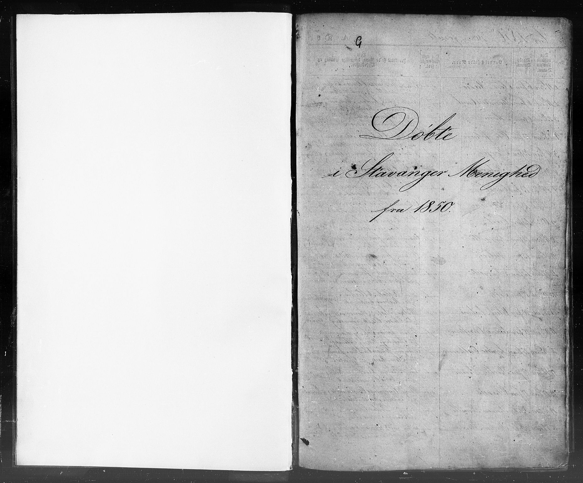Domkirken sokneprestkontor, SAST/A-101812/001/30/30BB/L0009: Parish register (copy) no. B 9, 1850-1858