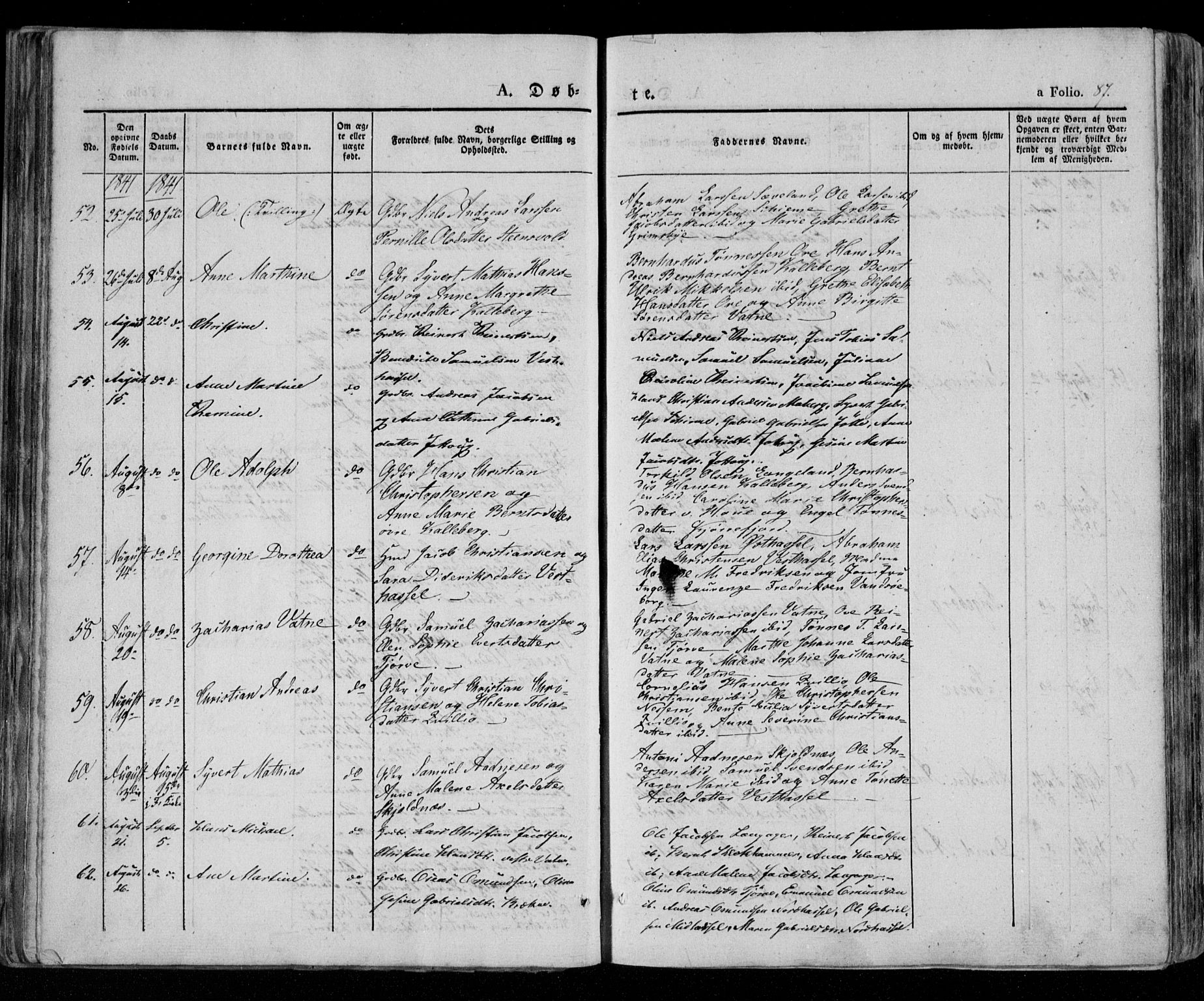 Lista sokneprestkontor, AV/SAK-1111-0027/F/Fa/L0009: Parish register (official) no. A 9, 1835-1846, p. 87