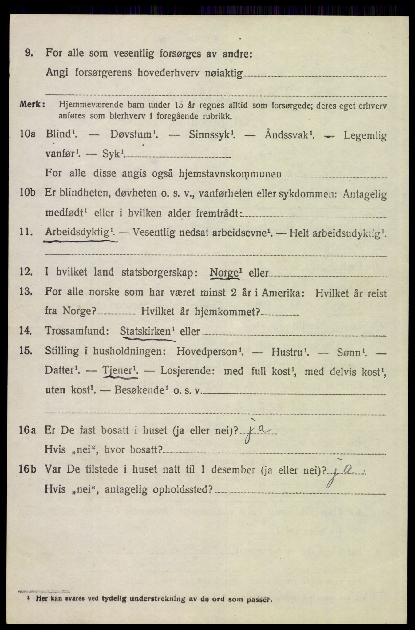 SAH, 1920 census for Tynset, 1920, p. 5477