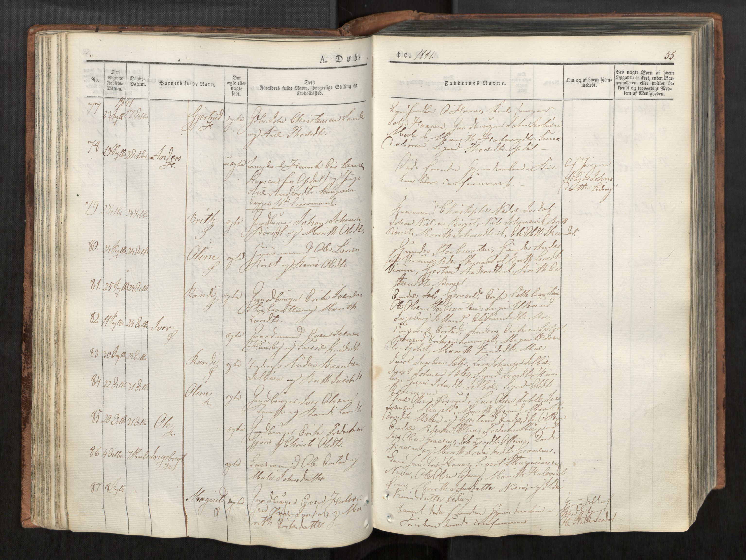 Ministerialprotokoller, klokkerbøker og fødselsregistre - Møre og Romsdal, AV/SAT-A-1454/590/L1012: Parish register (official) no. 590A04, 1832-1846, p. 55