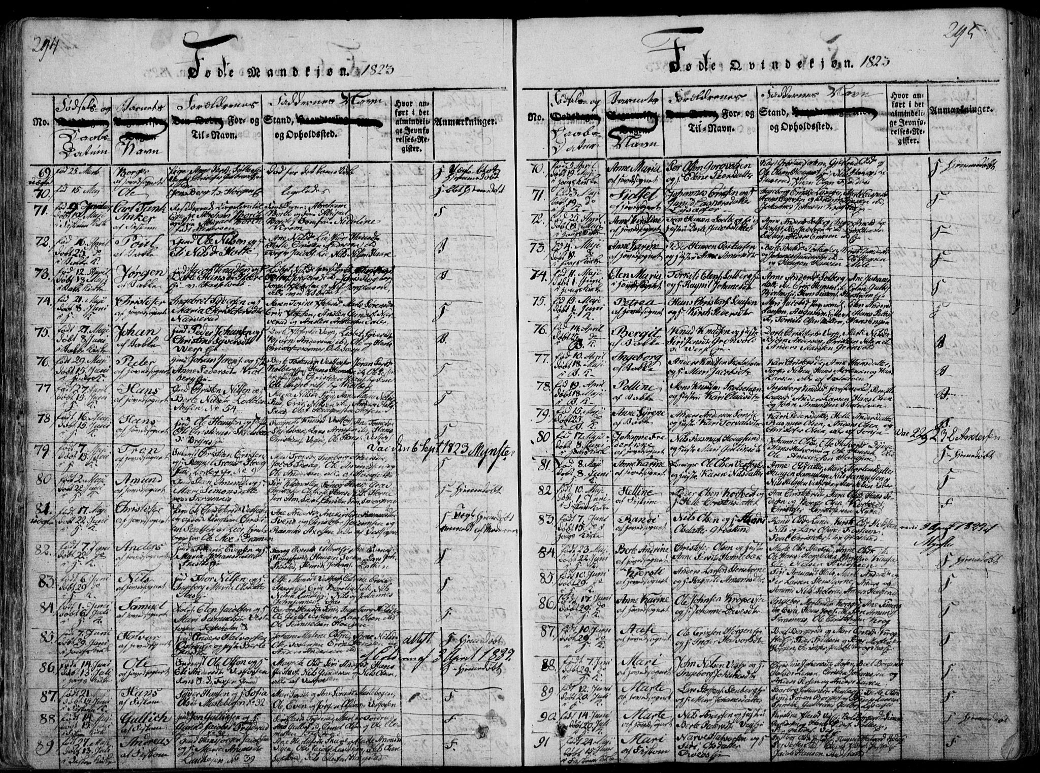 Eiker kirkebøker, SAKO/A-4/F/Fa/L0011: Parish register (official) no. I 11, 1814-1827, p. 294-295