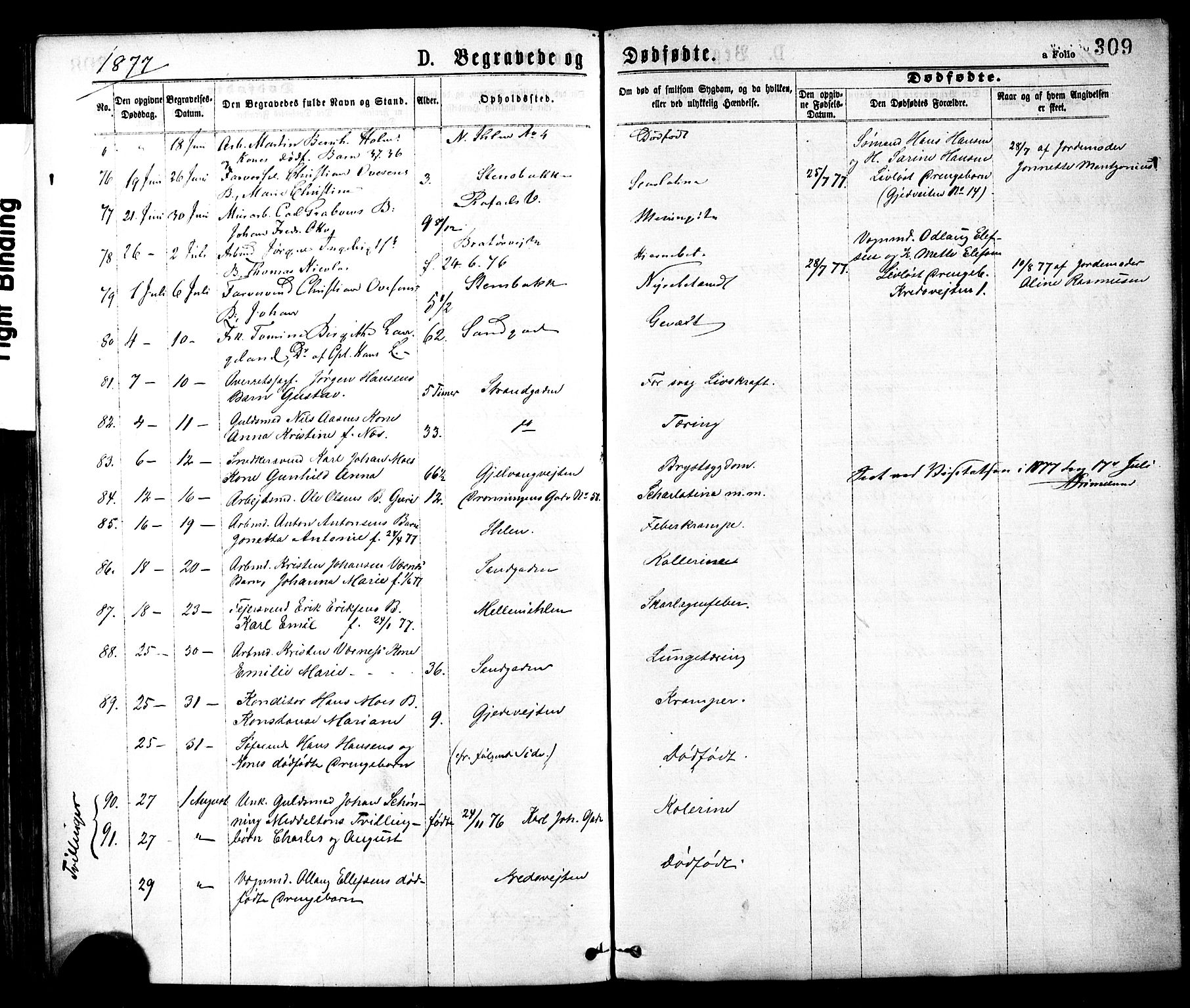 Ministerialprotokoller, klokkerbøker og fødselsregistre - Sør-Trøndelag, AV/SAT-A-1456/602/L0118: Parish register (official) no. 602A16, 1873-1879, p. 309