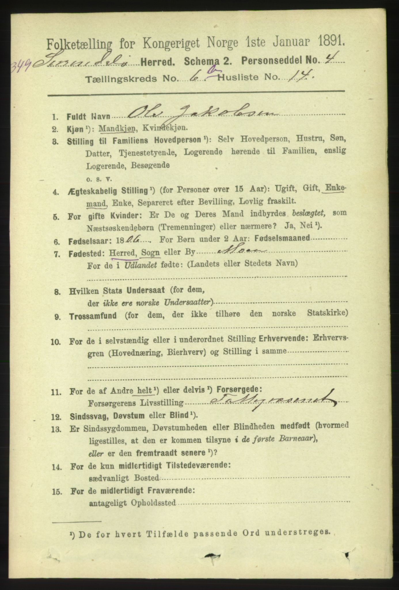 RA, 1891 census for 1566 Surnadal, 1891, p. 1750