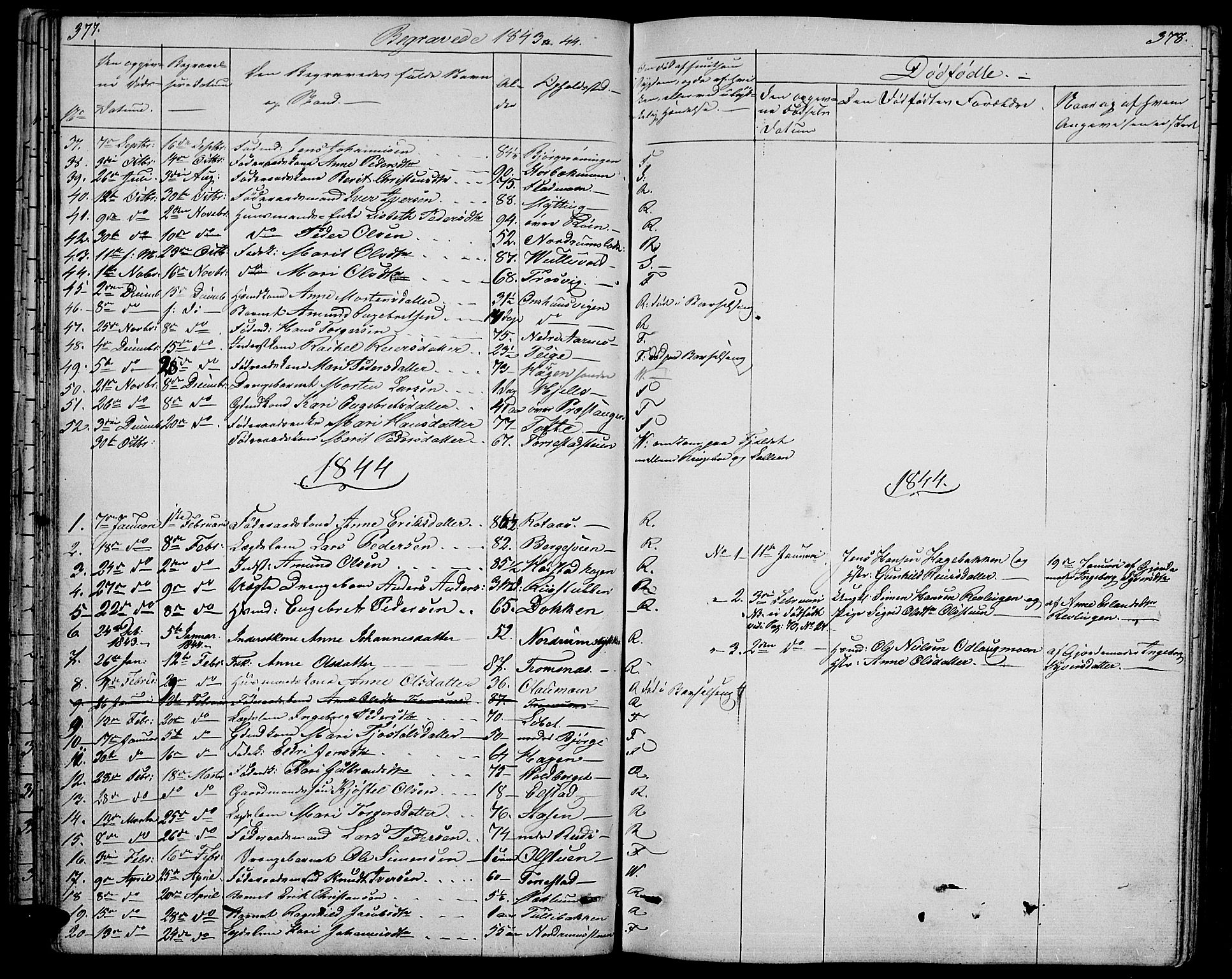 Ringebu prestekontor, SAH/PREST-082/H/Ha/Hab/L0002: Parish register (copy) no. 2, 1839-1853, p. 377-378