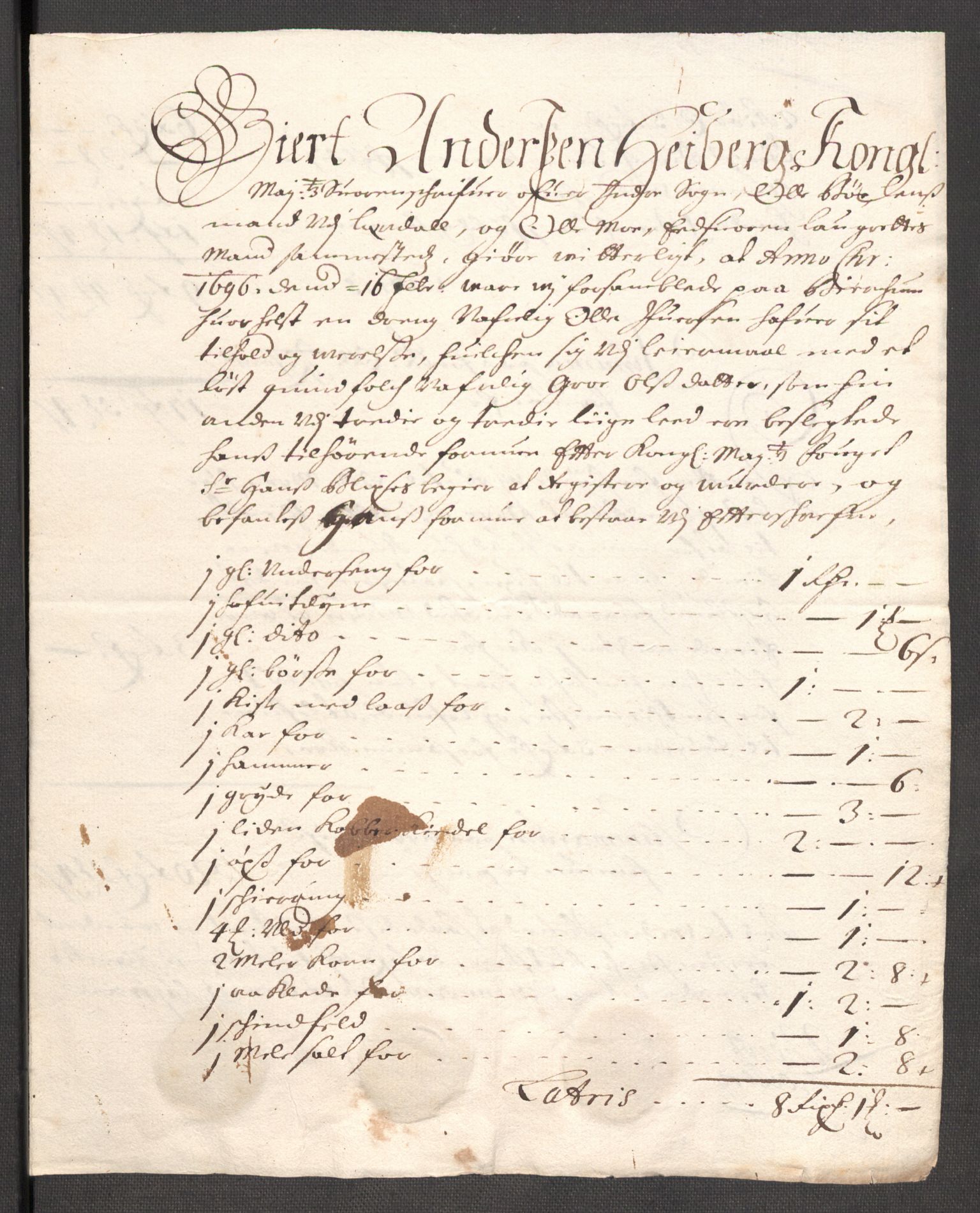 Rentekammeret inntil 1814, Reviderte regnskaper, Fogderegnskap, AV/RA-EA-4092/R52/L3309: Fogderegnskap Sogn, 1696-1697, p. 183