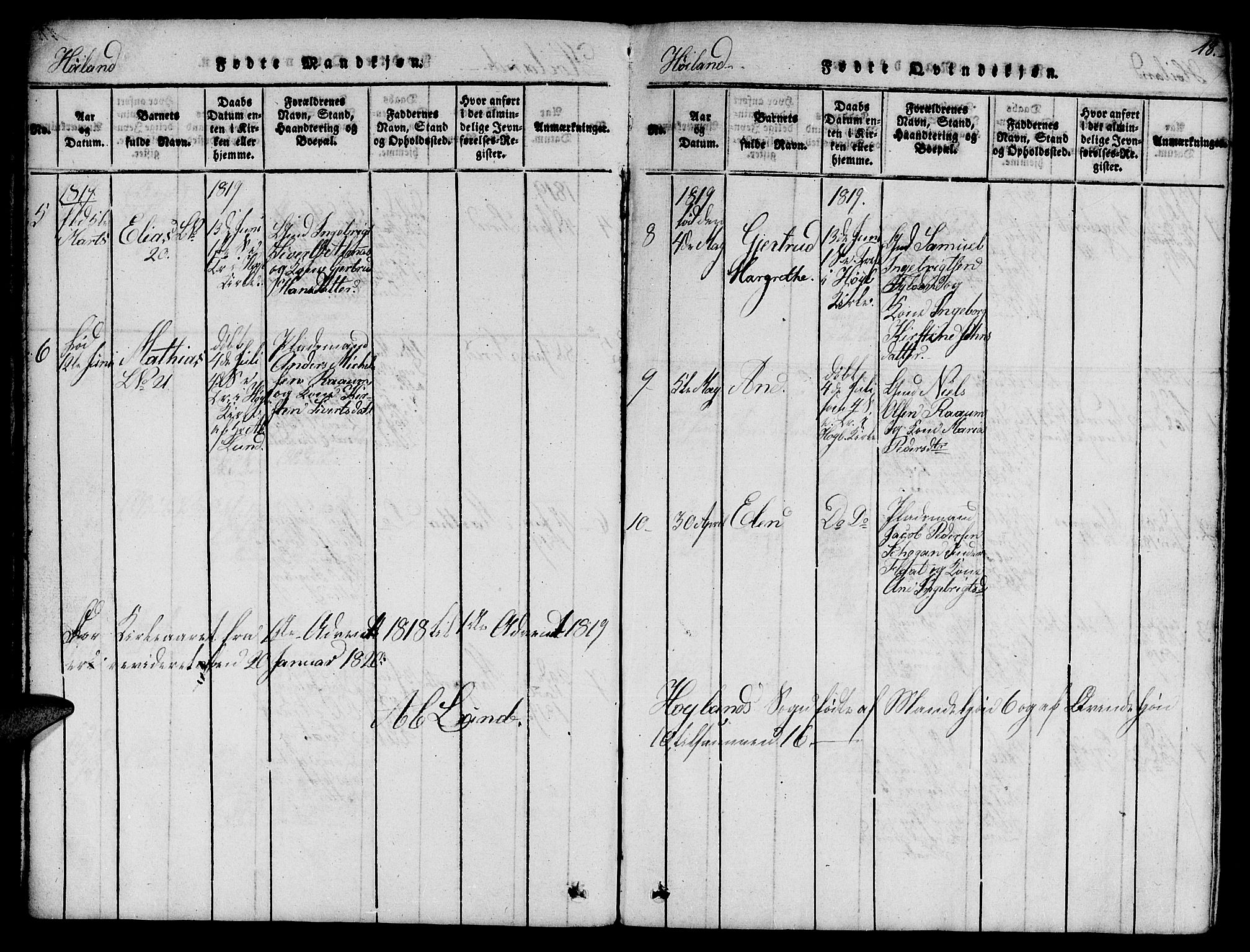 Ministerialprotokoller, klokkerbøker og fødselsregistre - Nord-Trøndelag, SAT/A-1458/759/L0527: Parish register (copy) no. 759C01 /2, 1817-1821, p. 18