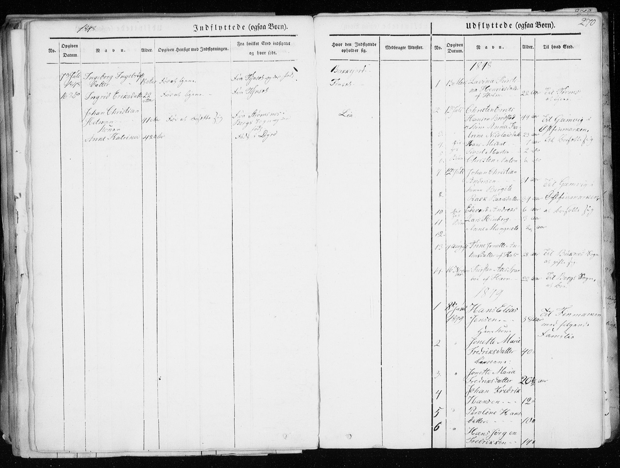Tranøy sokneprestkontor, SATØ/S-1313/I/Ia/Iaa/L0006kirke: Parish register (official) no. 6, 1844-1855, p. 270