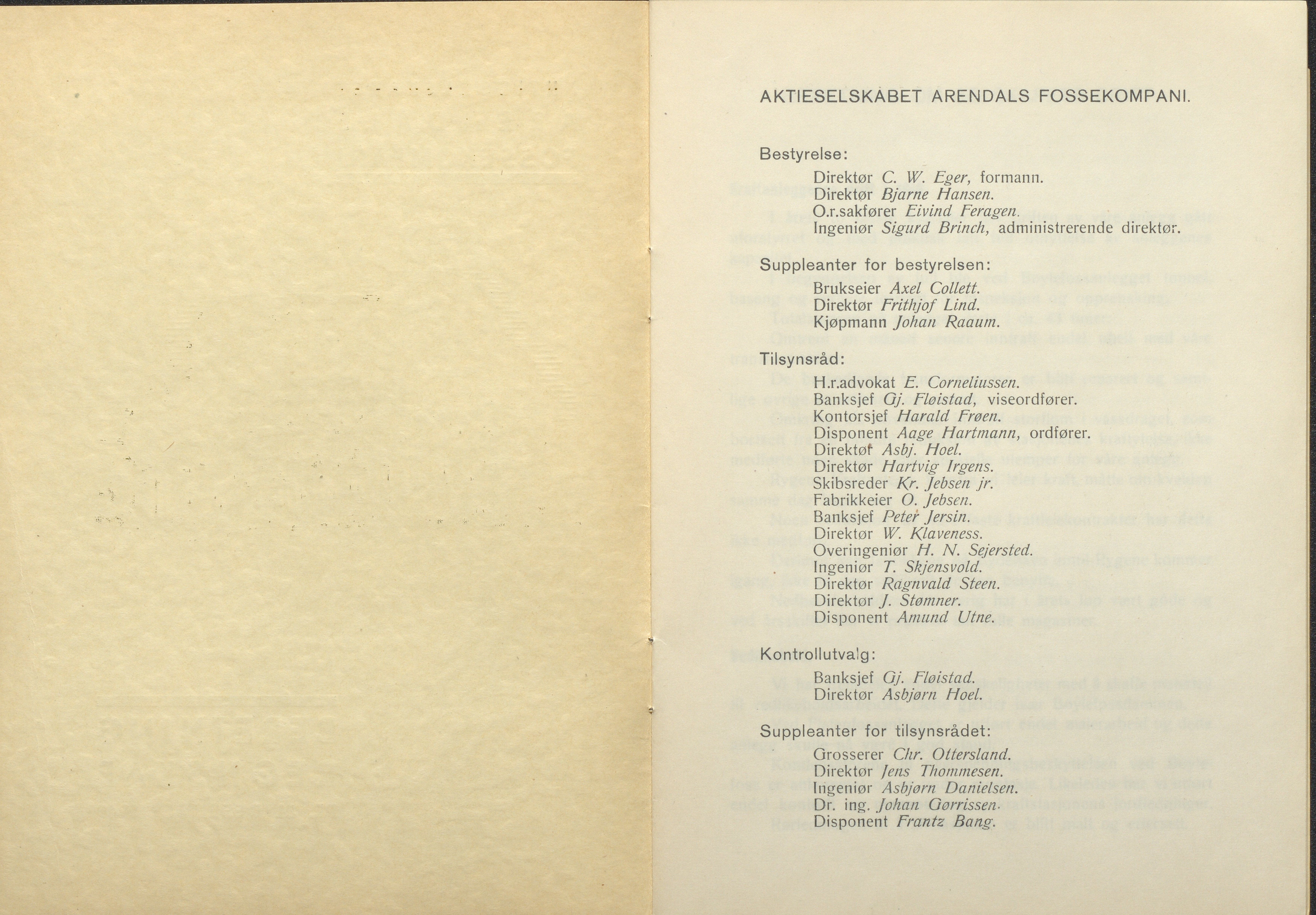 Arendals Fossekompani, AAKS/PA-2413/X/X01/L0001/0012: Beretninger, regnskap, balansekonto, gevinst- og tapskonto / Beretning, regnskap 1945 - 1962, 1945-1962, p. 26