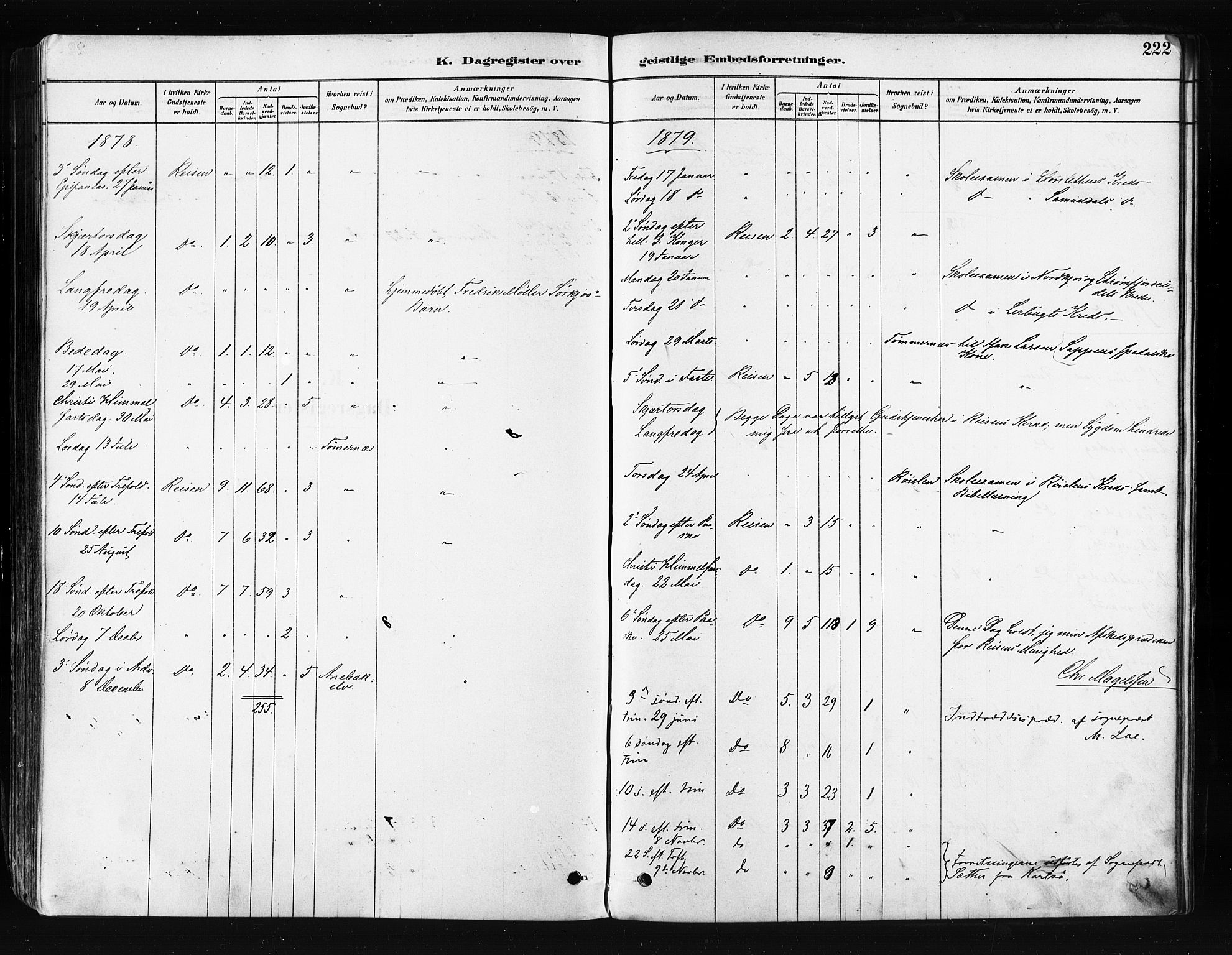 Skjervøy sokneprestkontor, SATØ/S-1300/H/Ha/Haa/L0014kirke: Parish register (official) no. 14, 1878-1894, p. 222