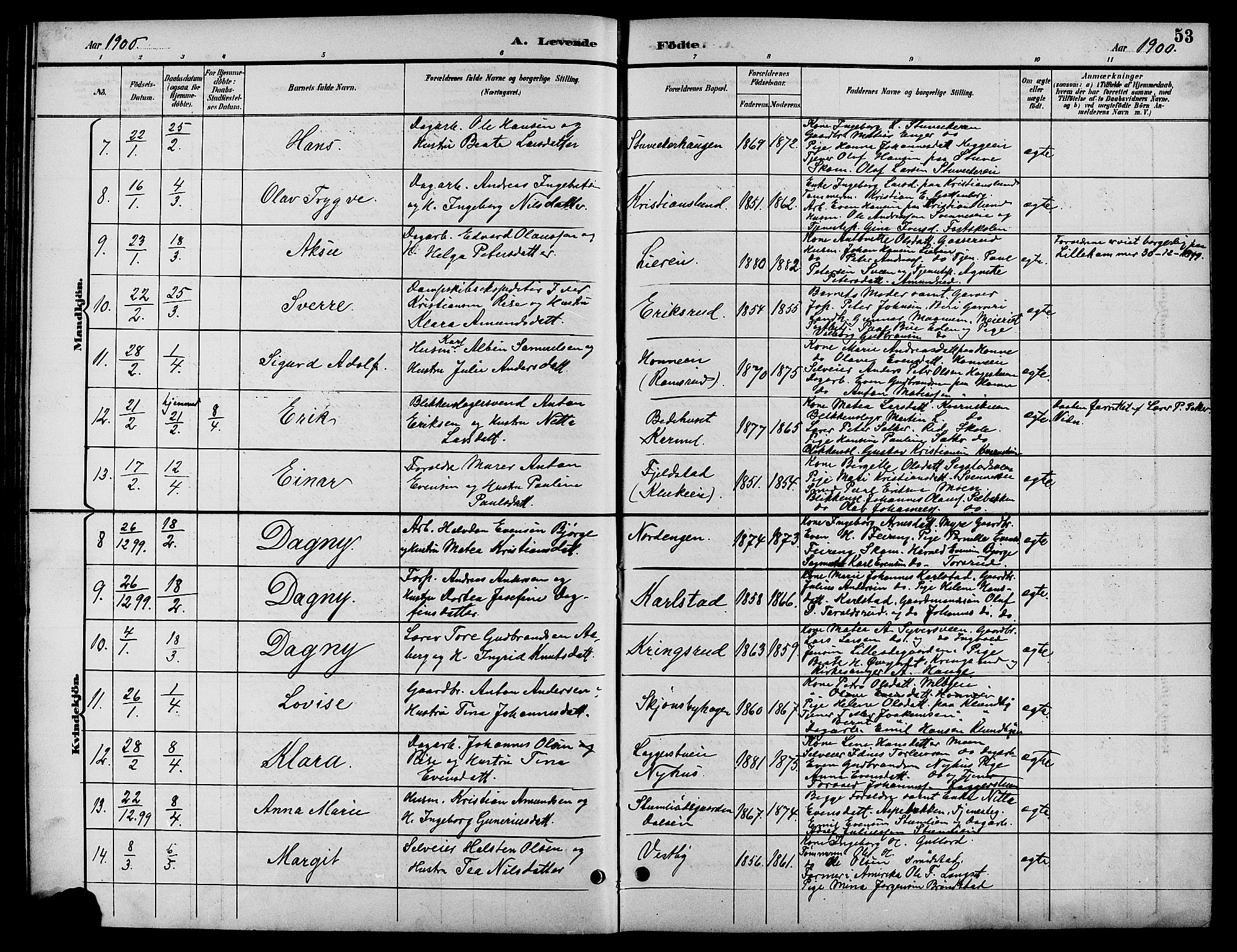 Biri prestekontor, AV/SAH-PREST-096/H/Ha/Hab/L0004: Parish register (copy) no. 4, 1892-1909, p. 53