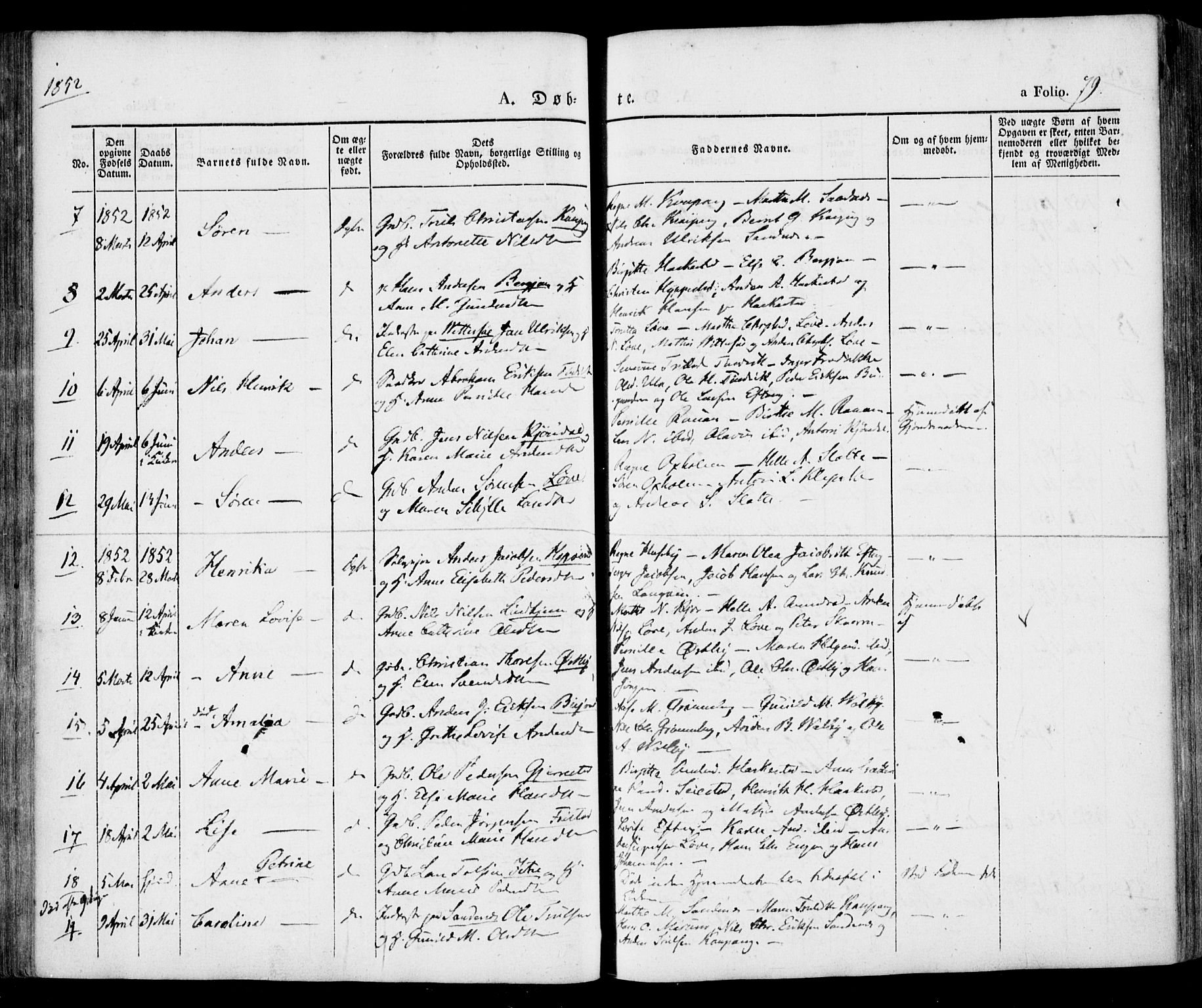 Tjølling kirkebøker, SAKO/A-60/F/Fa/L0006: Parish register (official) no. 6, 1835-1859, p. 79
