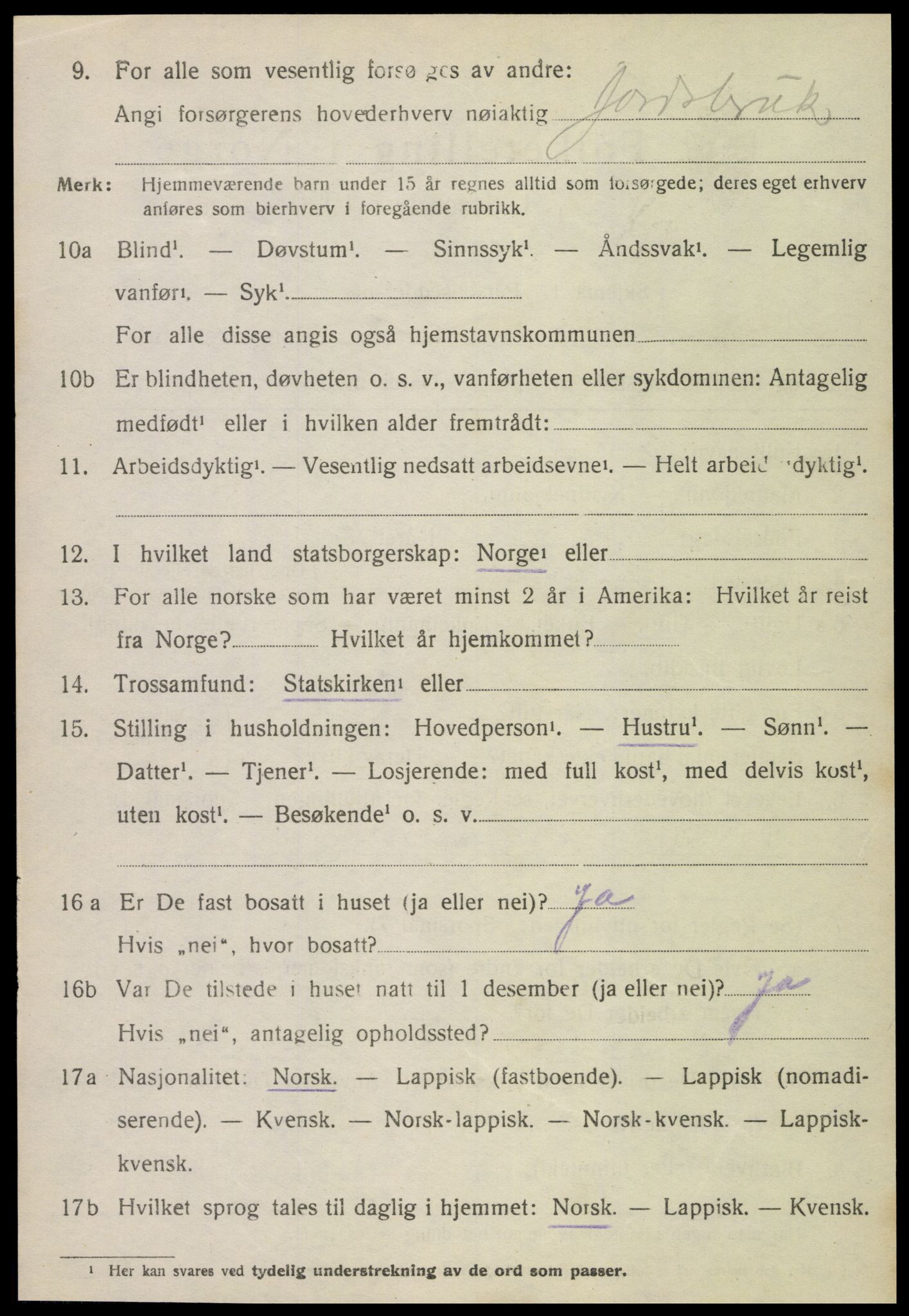 SAT, 1920 census for Åsen, 1920, p. 2065