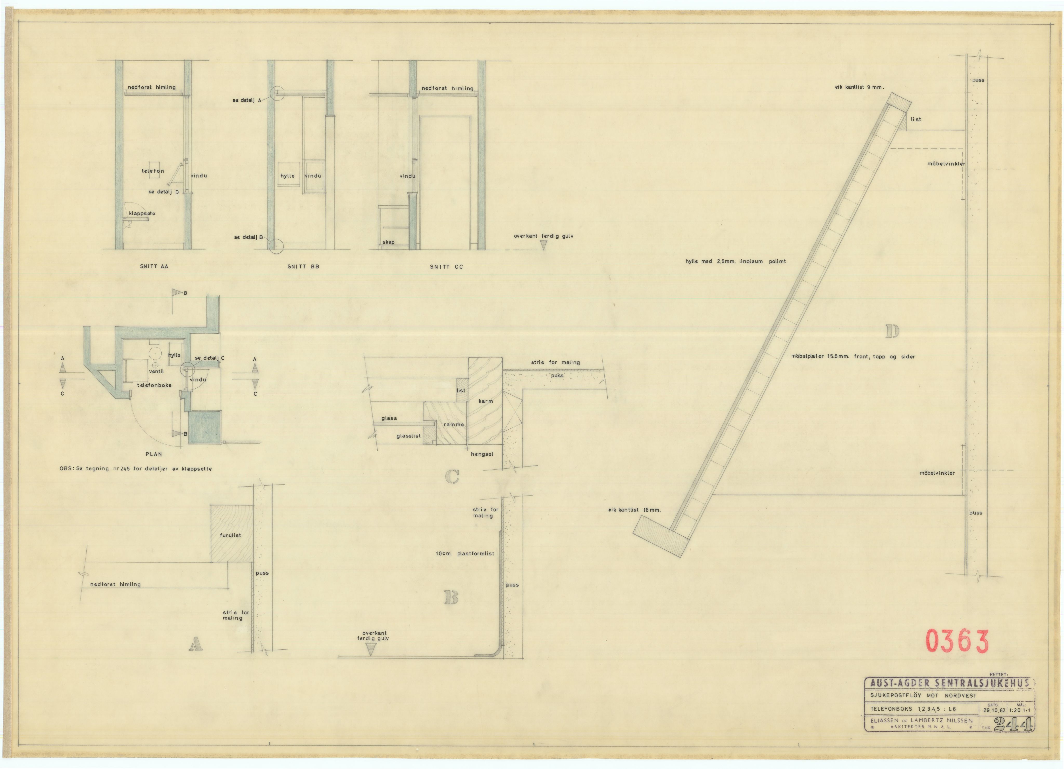 Eliassen og Lambertz-Nilssen Arkitekter, AAKS/PA-2983/T/T01/L0003: Tegningskogger 0363, 1960-1966, p. 5