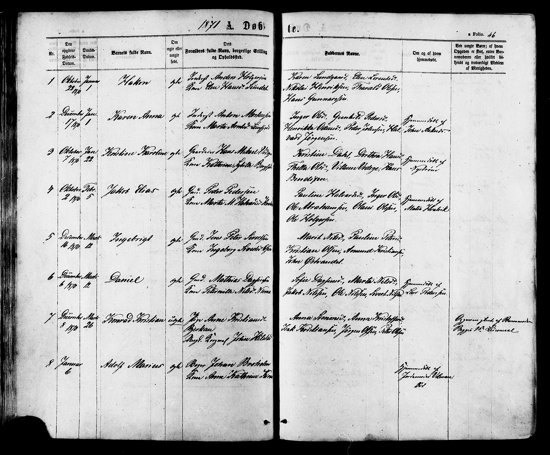 Ministerialprotokoller, klokkerbøker og fødselsregistre - Sør-Trøndelag, SAT/A-1456/657/L0706: Parish register (official) no. 657A07, 1867-1878, p. 46