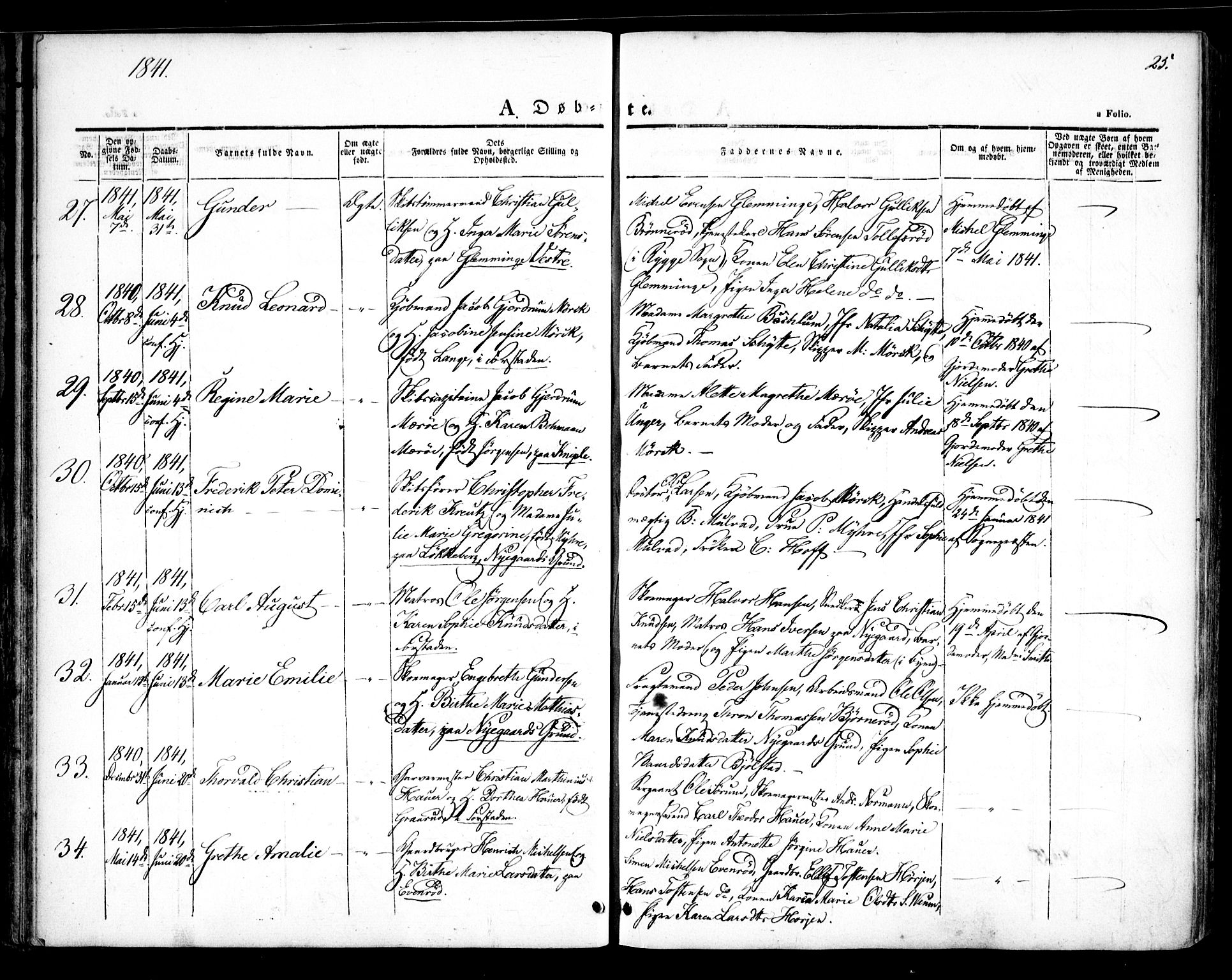 Glemmen prestekontor Kirkebøker, SAO/A-10908/F/Fa/L0005: Parish register (official) no. 5, 1838-1852, p. 25