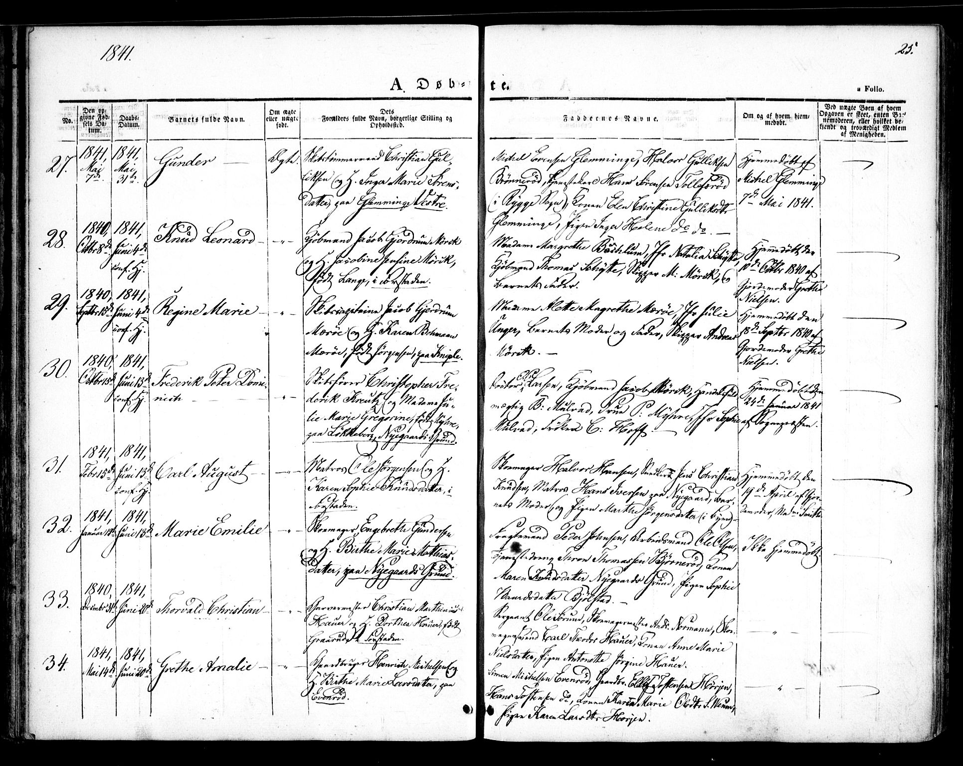 Glemmen prestekontor Kirkebøker, AV/SAO-A-10908/F/Fa/L0005: Parish register (official) no. 5, 1838-1852, p. 25