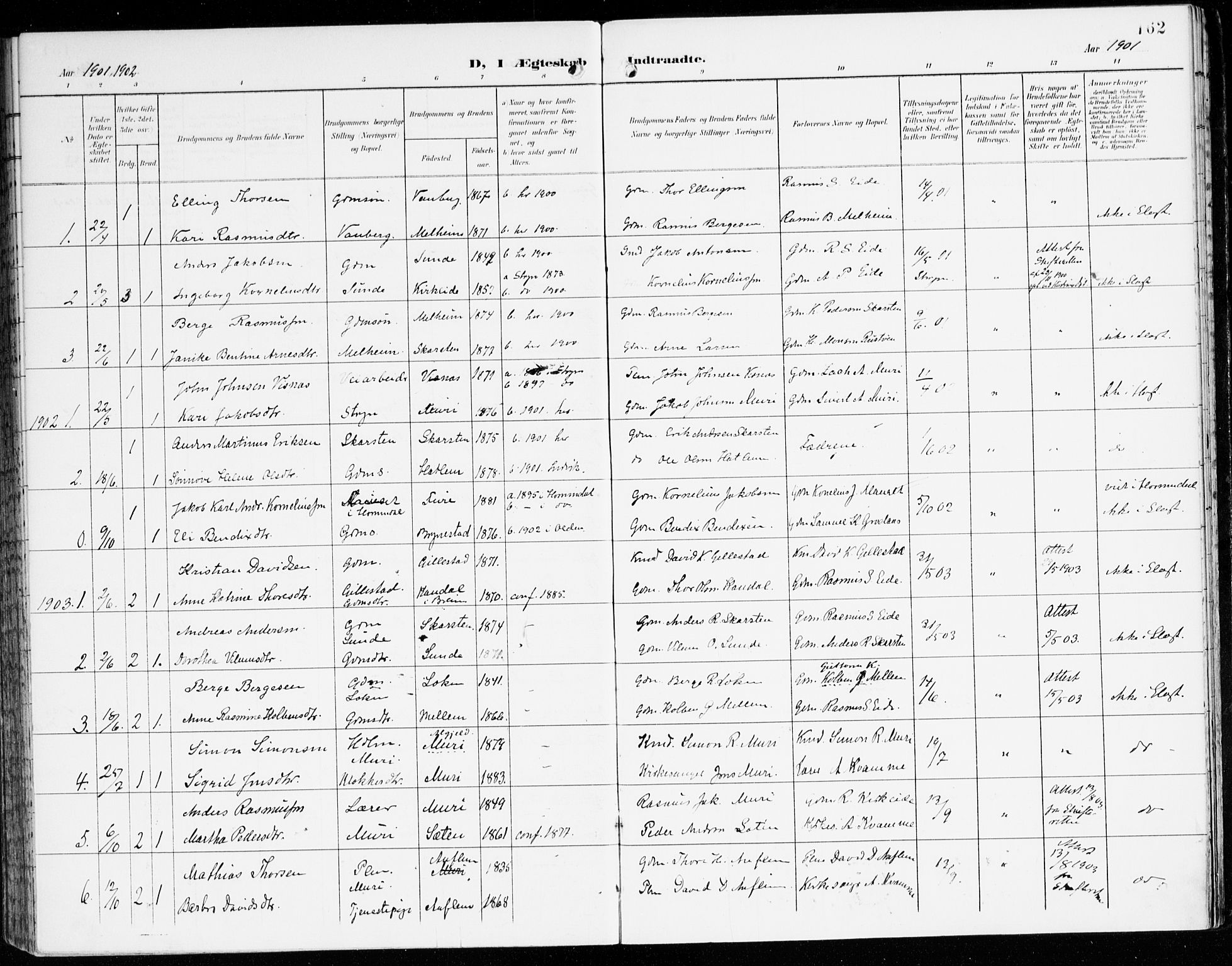 Innvik sokneprestembete, AV/SAB-A-80501: Parish register (official) no. C 2, 1900-1920, p. 162