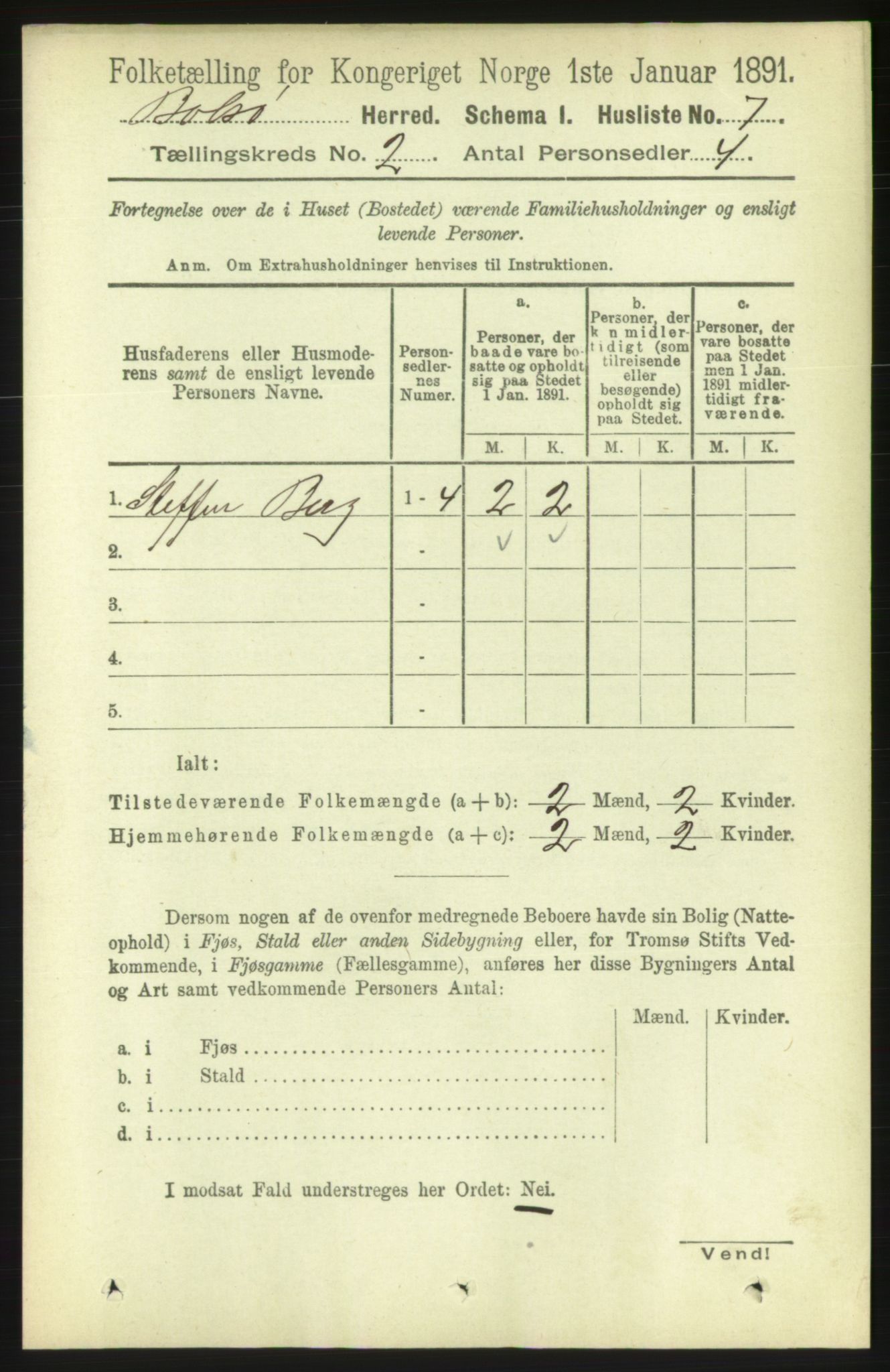 RA, 1891 census for 1544 Bolsøy, 1891, p. 853