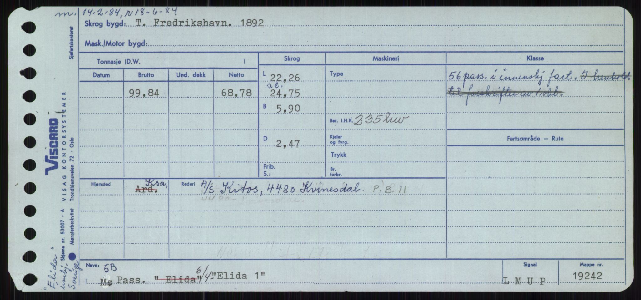 Sjøfartsdirektoratet med forløpere, Skipsmålingen, AV/RA-S-1627/H/Ha/L0002/0001: Fartøy, Eik-Hill / Fartøy, Eik-F, p. 91