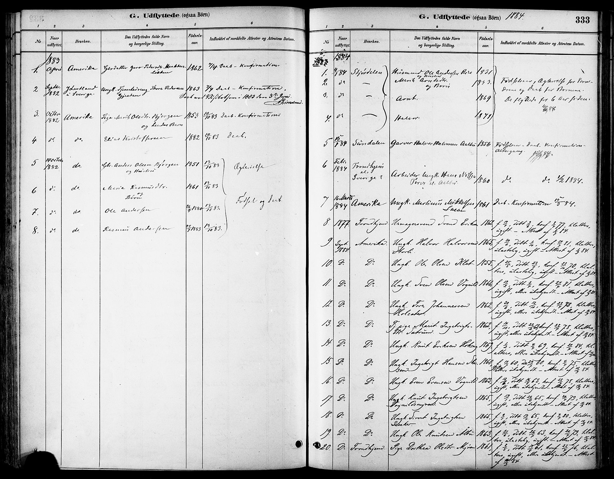 Ministerialprotokoller, klokkerbøker og fødselsregistre - Sør-Trøndelag, SAT/A-1456/678/L0901: Parish register (official) no. 678A10, 1881-1894, p. 333