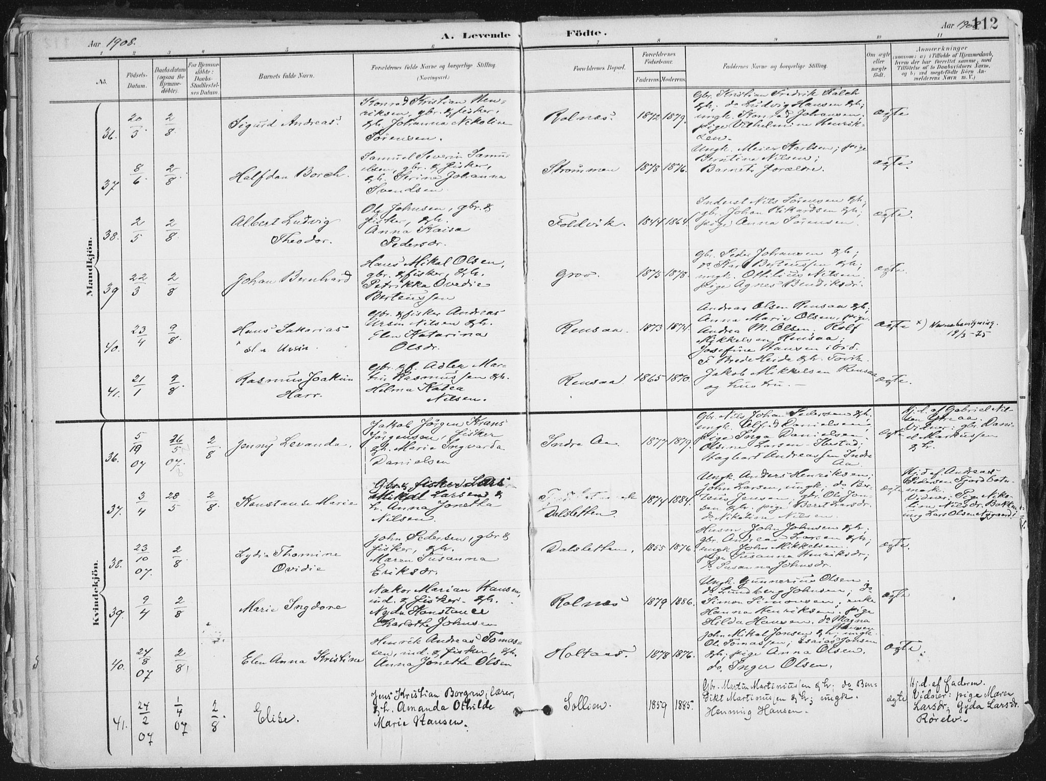Ibestad sokneprestembete, AV/SATØ-S-0077/H/Ha/Haa/L0017kirke: Parish register (official) no. 17, 1901-1914, p. 112