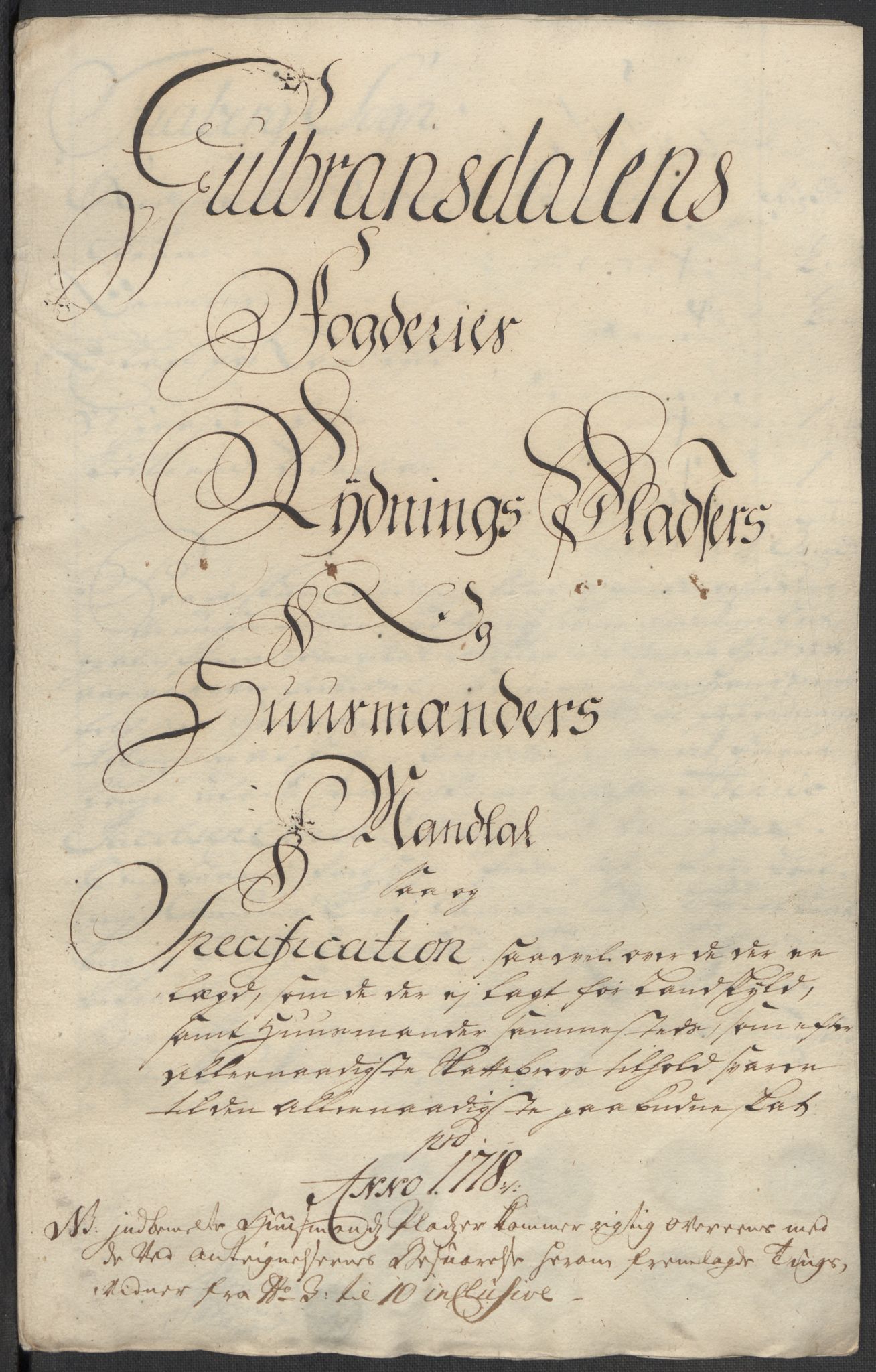 Rentekammeret inntil 1814, Reviderte regnskaper, Fogderegnskap, RA/EA-4092/R17/L1188: Fogderegnskap Gudbrandsdal, 1718, p. 35