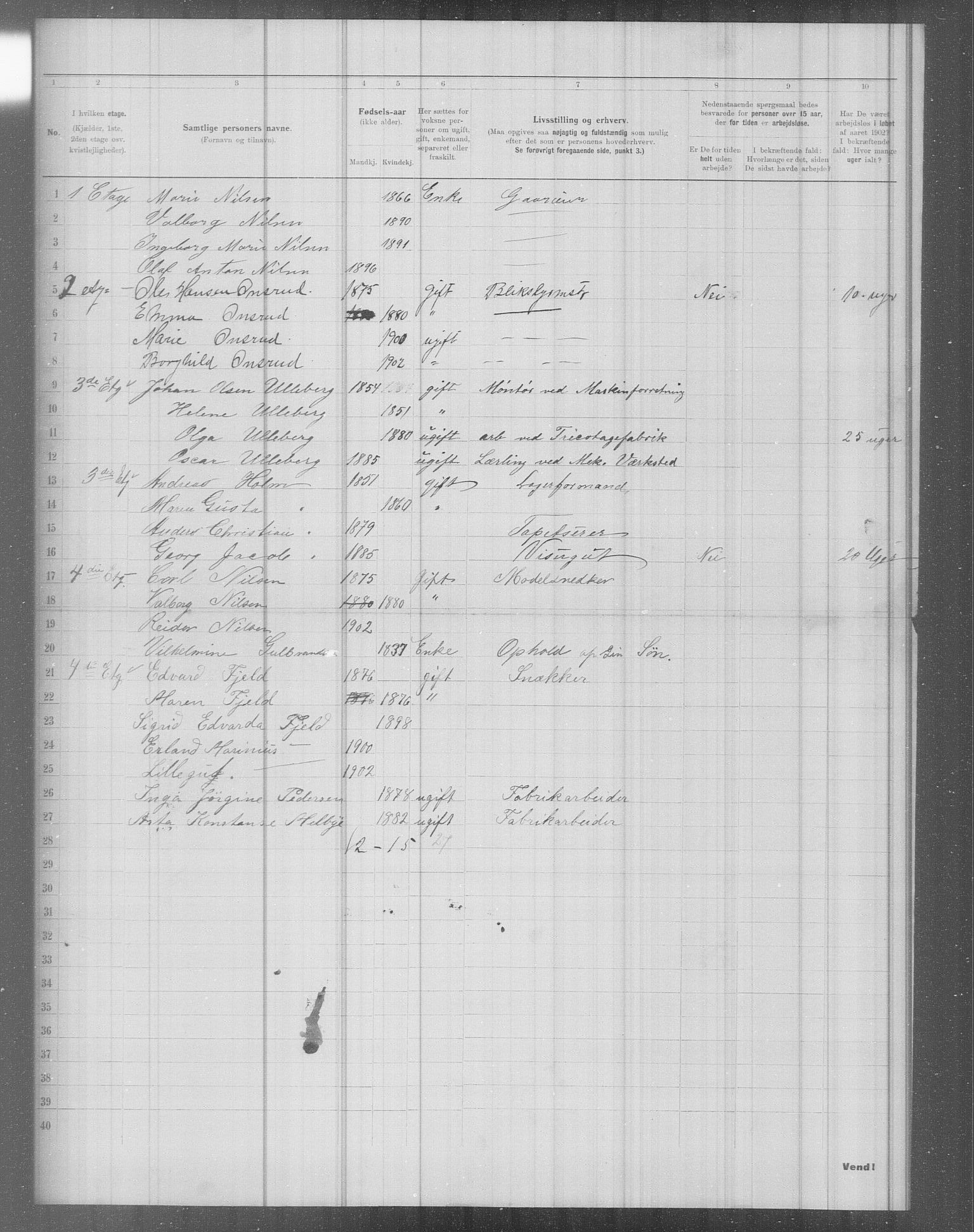 OBA, Municipal Census 1902 for Kristiania, 1902, p. 4194