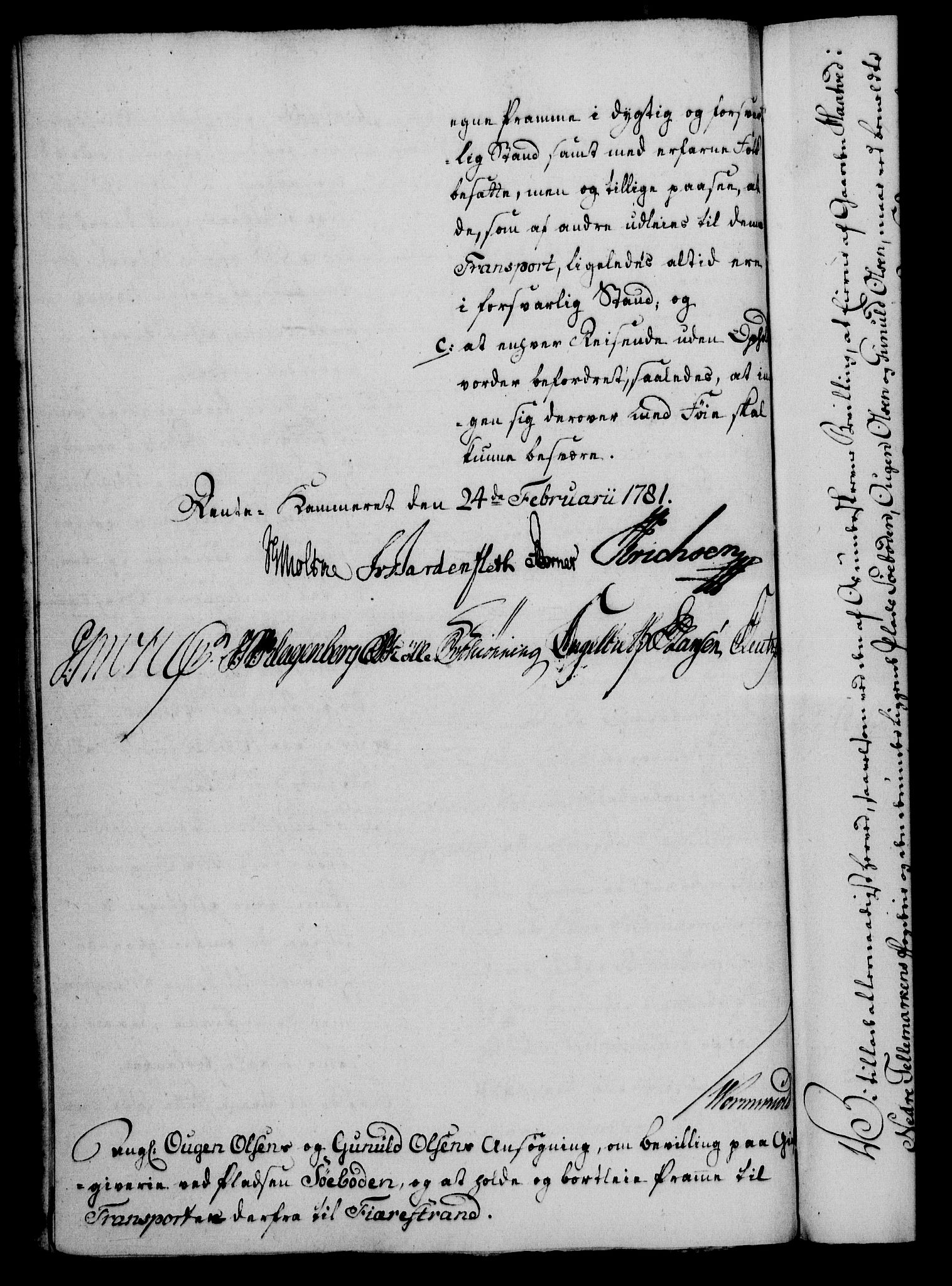Rentekammeret, Kammerkanselliet, RA/EA-3111/G/Gf/Gfa/L0063: Norsk relasjons- og resolusjonsprotokoll (merket RK 52.63), 1781, p. 96
