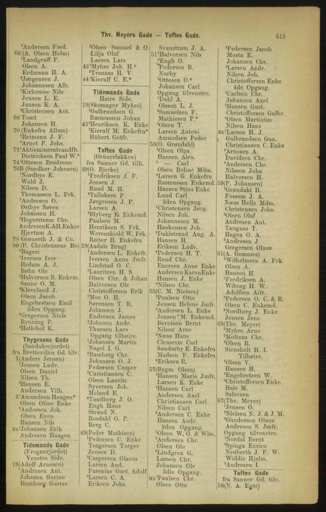 Kristiania/Oslo adressebok, PUBL/-, 1888, p. 515