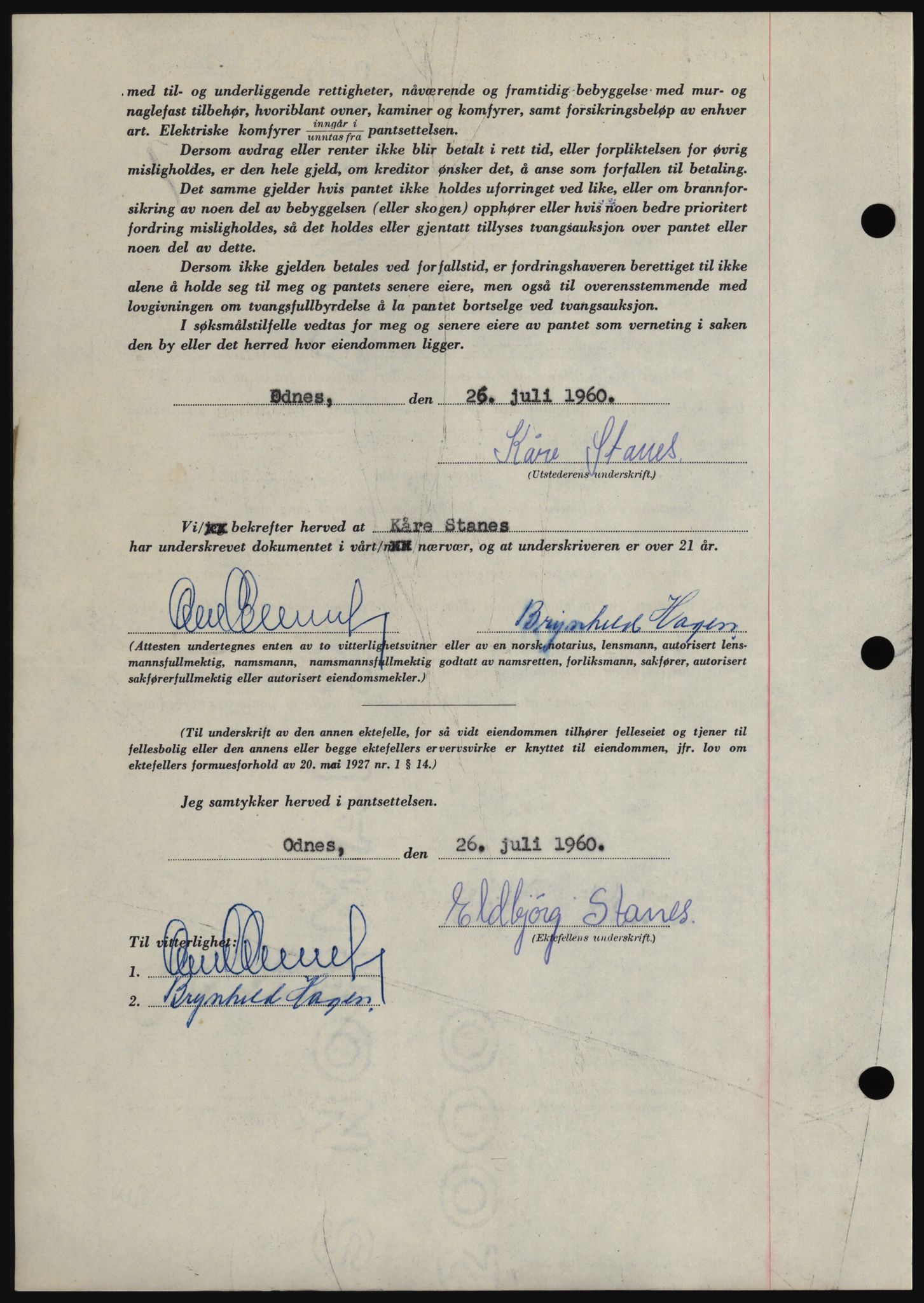 Hadeland og Land tingrett, SAH/TING-010/H/Hb/Hbc/L0043: Mortgage book no. B43, 1960-1960, Diary no: : 2778/1960