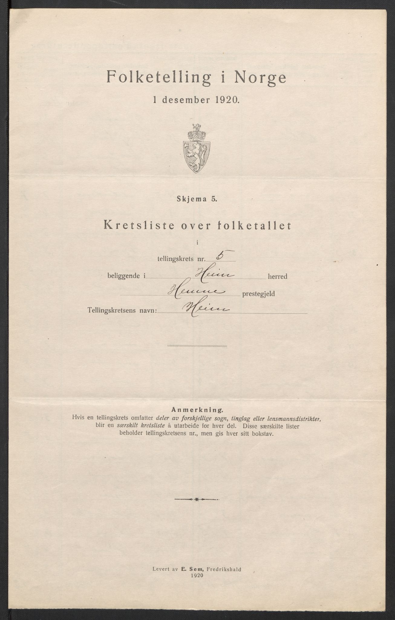 SAT, 1920 census for Heim, 1920, p. 22