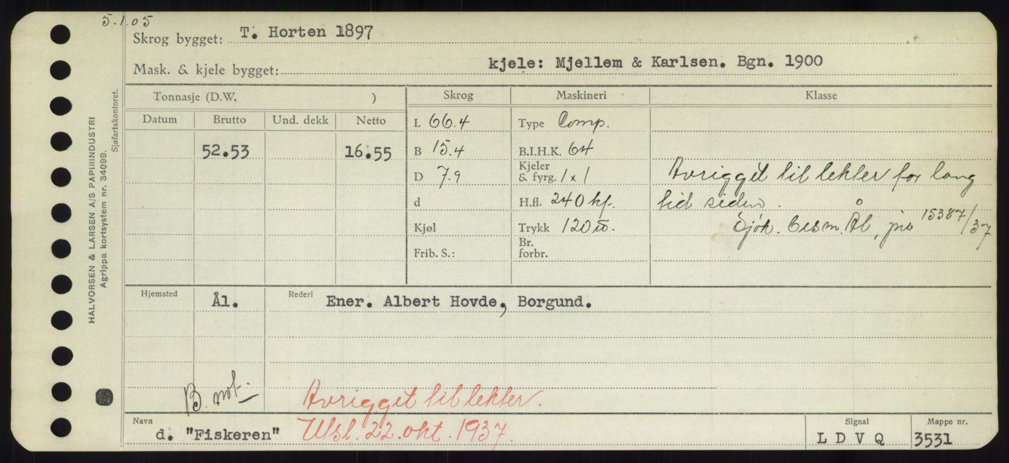 Sjøfartsdirektoratet med forløpere, Skipsmålingen, AV/RA-S-1627/H/Hd/L0010: Fartøy, F-Fjø, p. 563