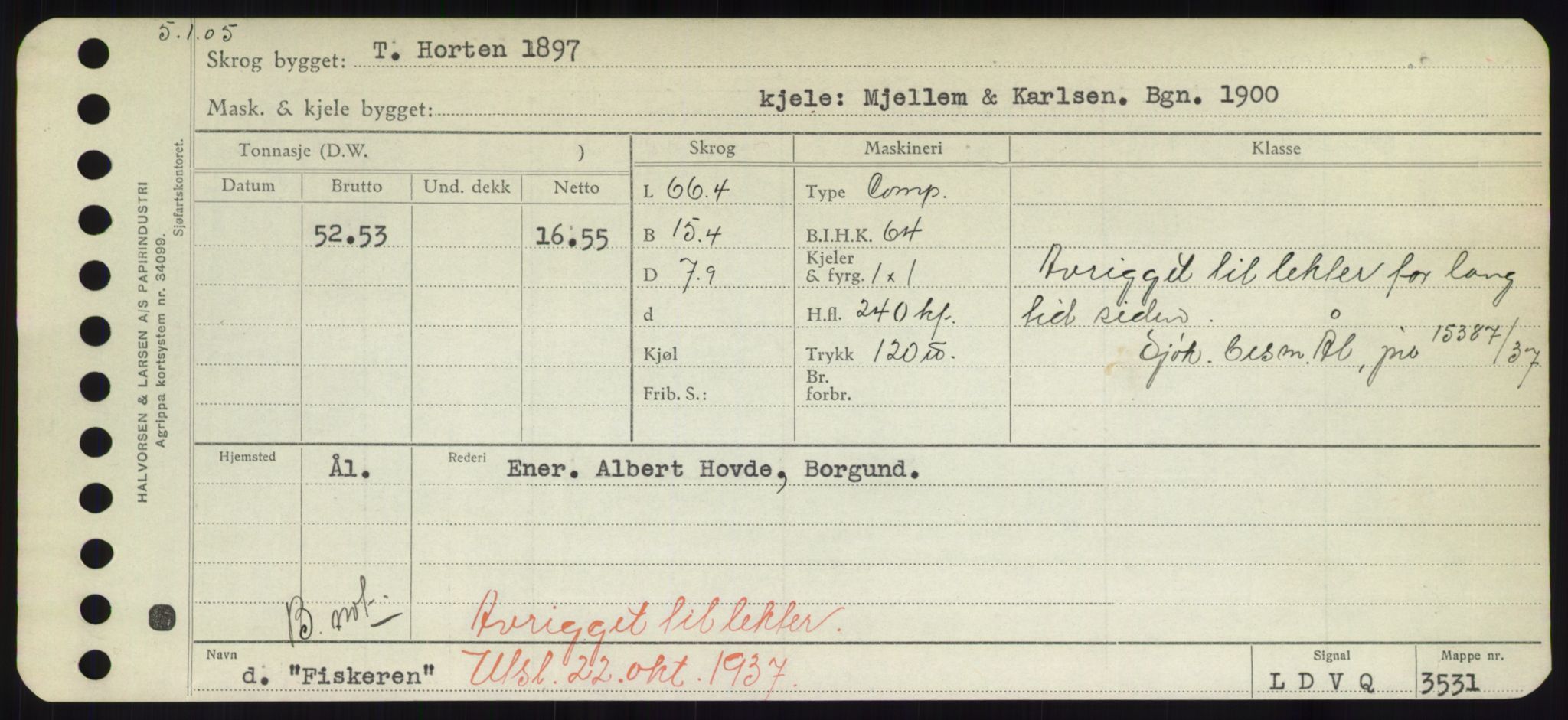 Sjøfartsdirektoratet med forløpere, Skipsmålingen, RA/S-1627/H/Hd/L0010: Fartøy, F-Fjø, p. 563