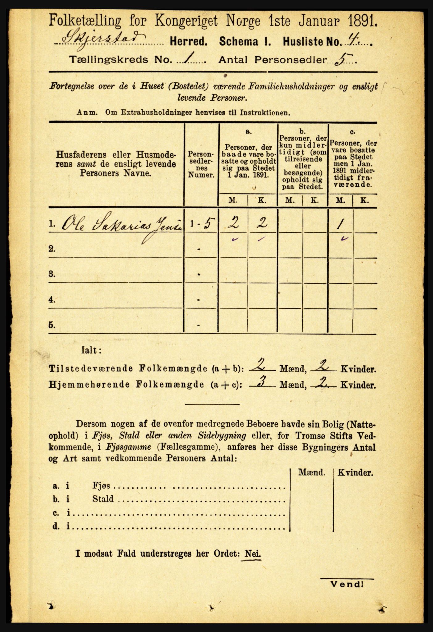 RA, 1891 census for 1842 Skjerstad, 1891, p. 37