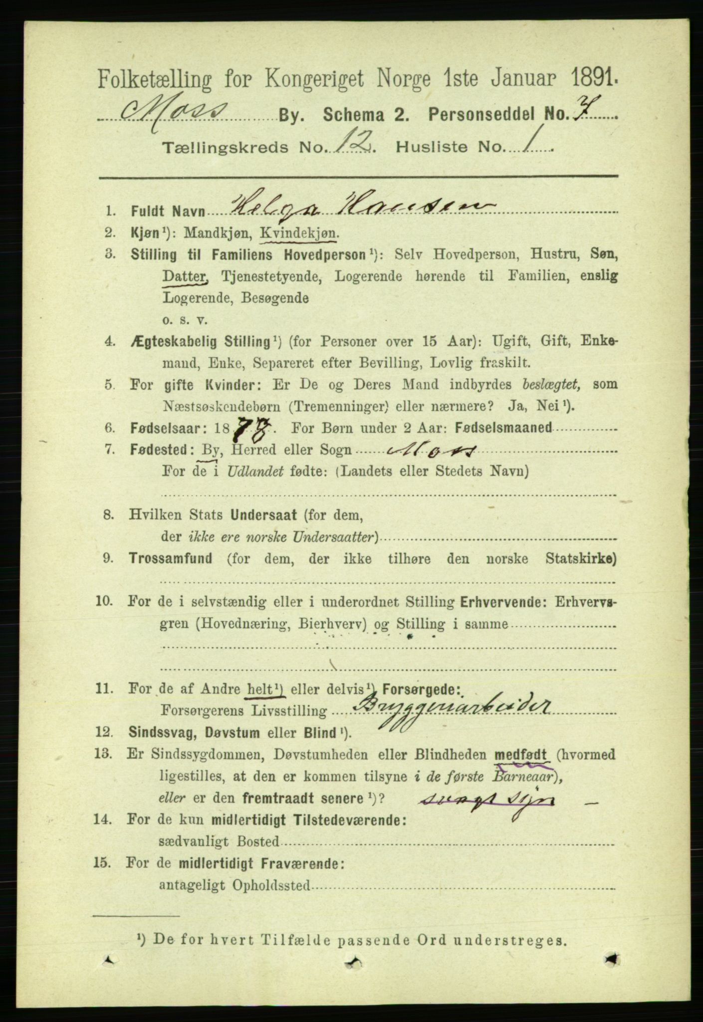 RA, 1891 census for 0104 Moss, 1891, p. 6332