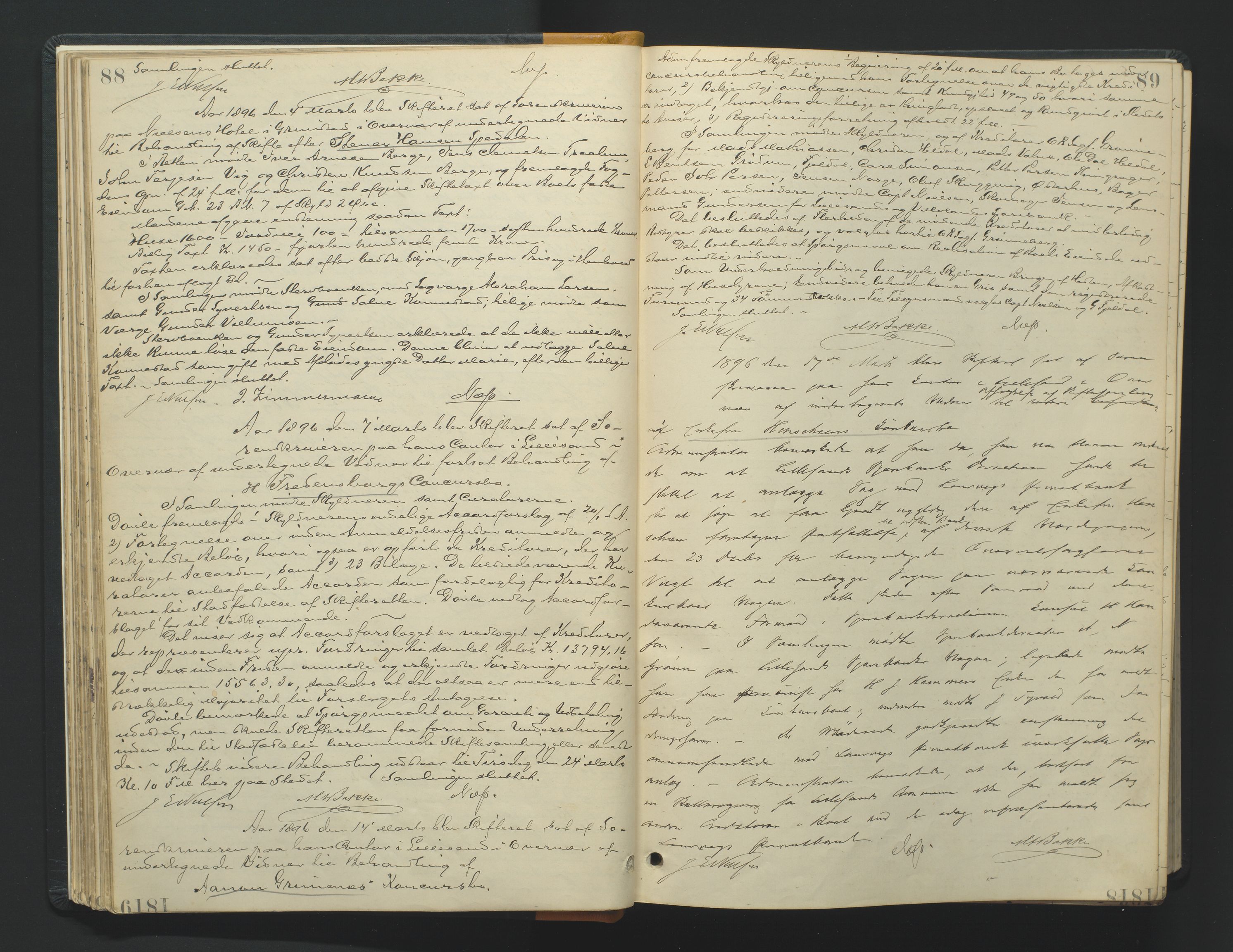 Vestre Nedenes/Sand sorenskriveri, AV/SAK-1221-0010/H/Hc/L0007: Skifteforhandlingsprotokoll nr. 5, 1894-1916, p. 88-89