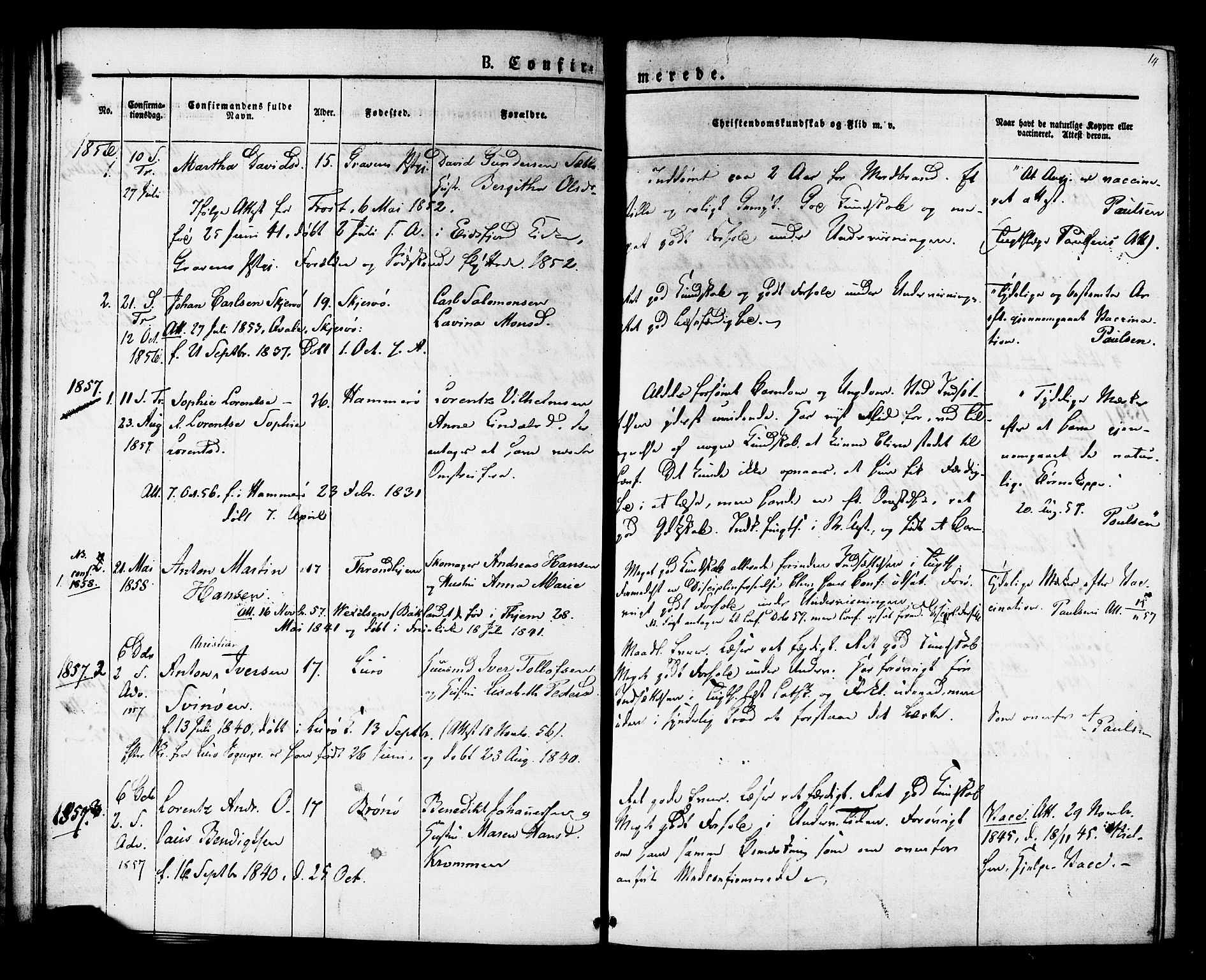 Ministerialprotokoller, klokkerbøker og fødselsregistre - Sør-Trøndelag, SAT/A-1456/624/L0480: Parish register (official) no. 624A01, 1841-1864, p. 14
