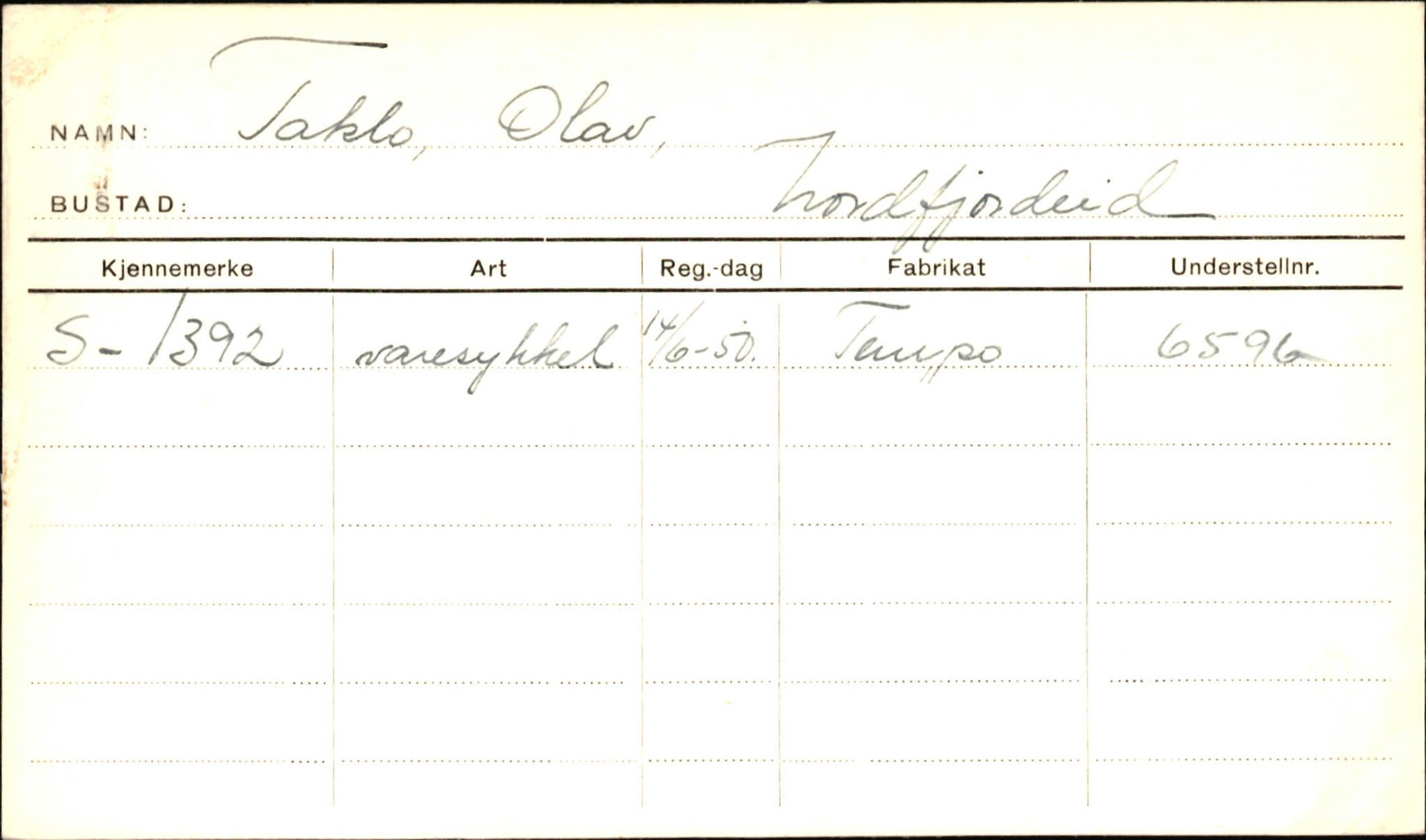 Statens vegvesen, Sogn og Fjordane vegkontor, AV/SAB-A-5301/4/F/L0002: Eigarregister Fjordane til 1.6.1961, 1930-1961, p. 114