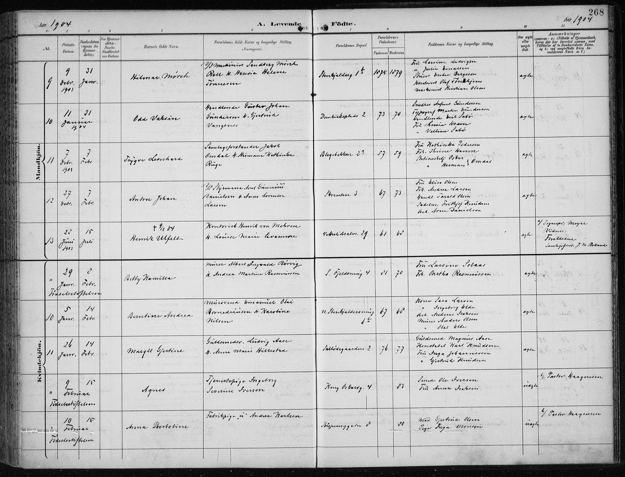 Korskirken sokneprestembete, AV/SAB-A-76101/H/Hab: Parish register (copy) no. B 10, 1896-1905, p. 268