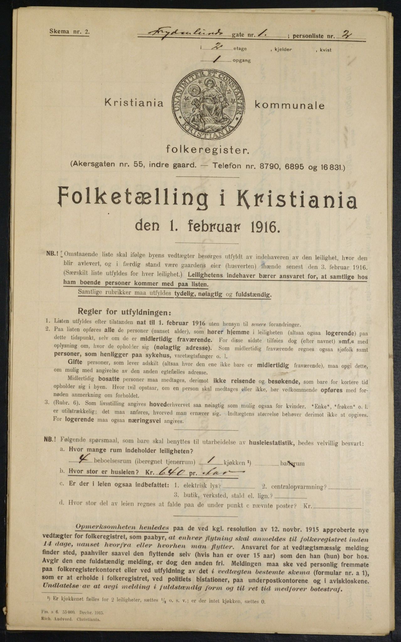 OBA, Municipal Census 1916 for Kristiania, 1916, p. 28533