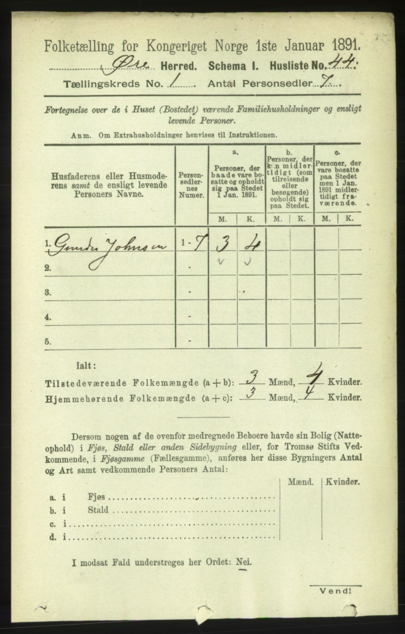 RA, 1891 census for 1558 Øre, 1891, p. 61