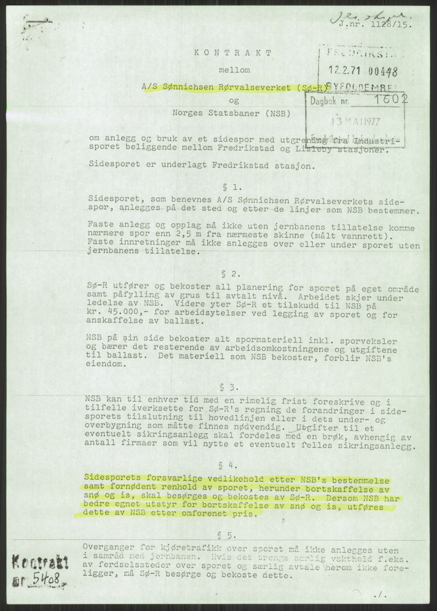 Norges statsbaner (NSB), Oslo distrikt, AV/SAO-A-10967/02/D/Da/L0736/0001: -- / Sidespor (to mapper), 1924-1994, p. 439