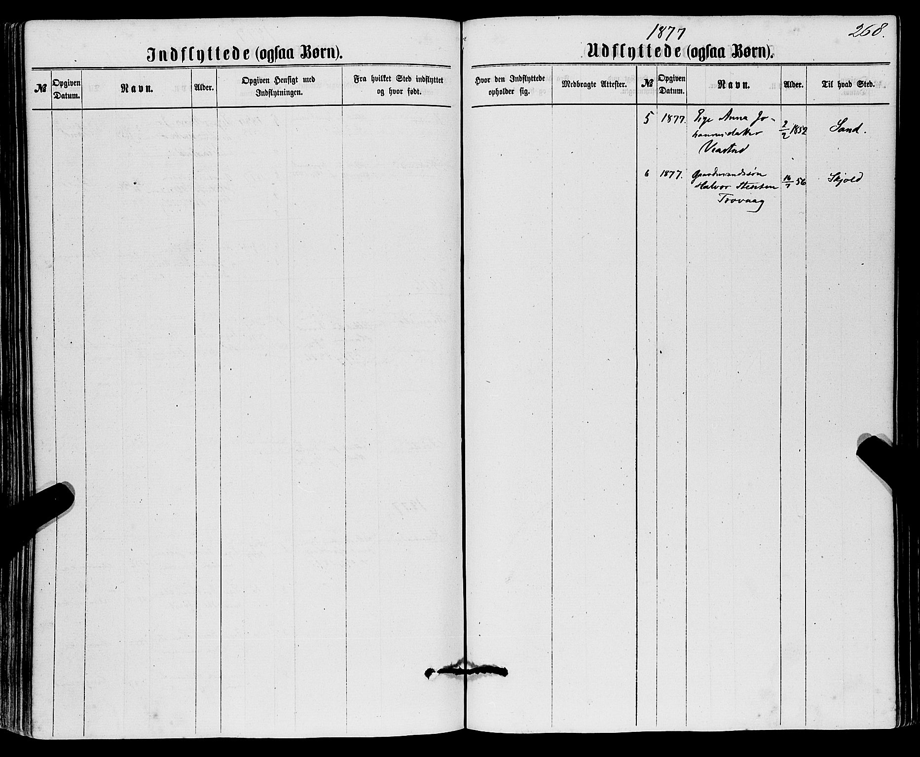 Sveio Sokneprestembete, SAB/A-78501/H/Haa: Parish register (official) no. A 1, 1861-1877, p. 268