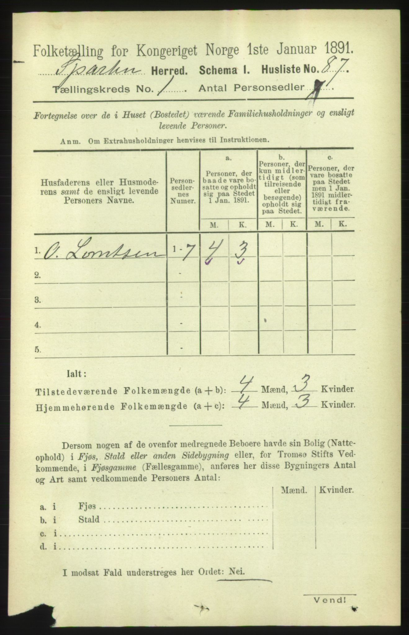 RA, 1891 census for 1731 Sparbu, 1891, p. 113