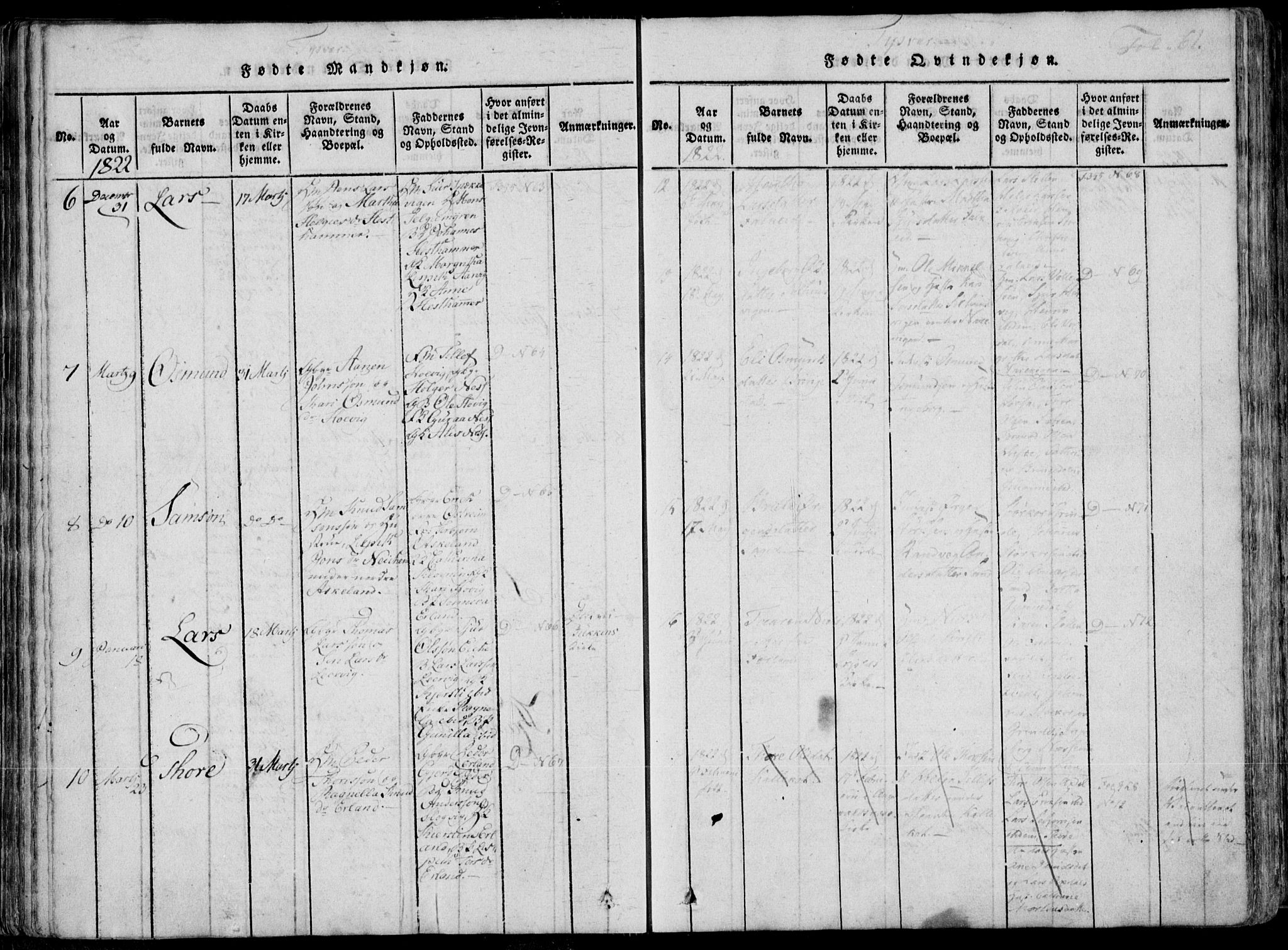 Skjold sokneprestkontor, AV/SAST-A-101847/H/Ha/Haa/L0004: Parish register (official) no. A 4 /1, 1815-1830, p. 61