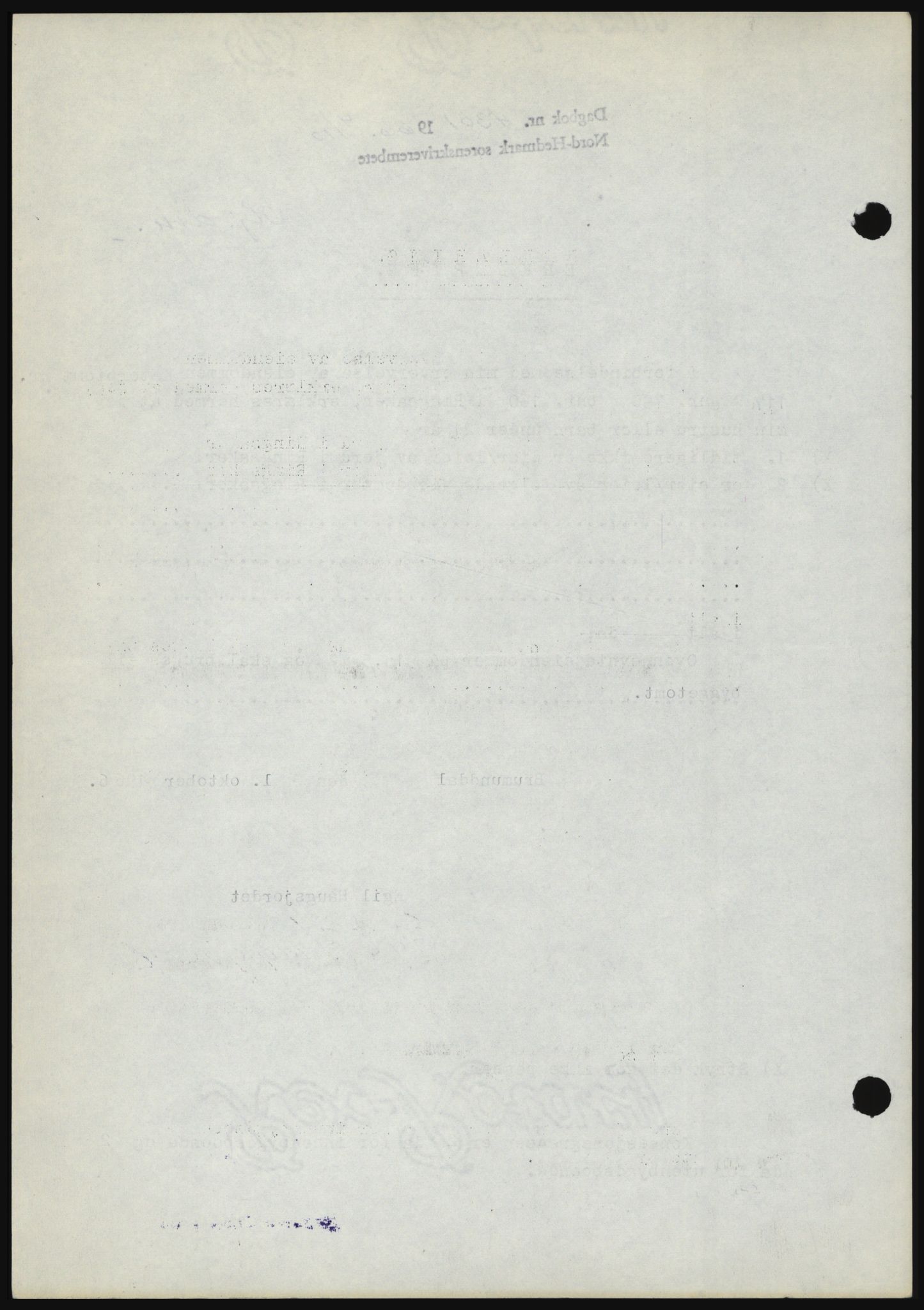 Nord-Hedmark sorenskriveri, SAH/TING-012/H/Hc/L0024: Mortgage book no. 24, 1966-1966, Diary no: : 4301/1966