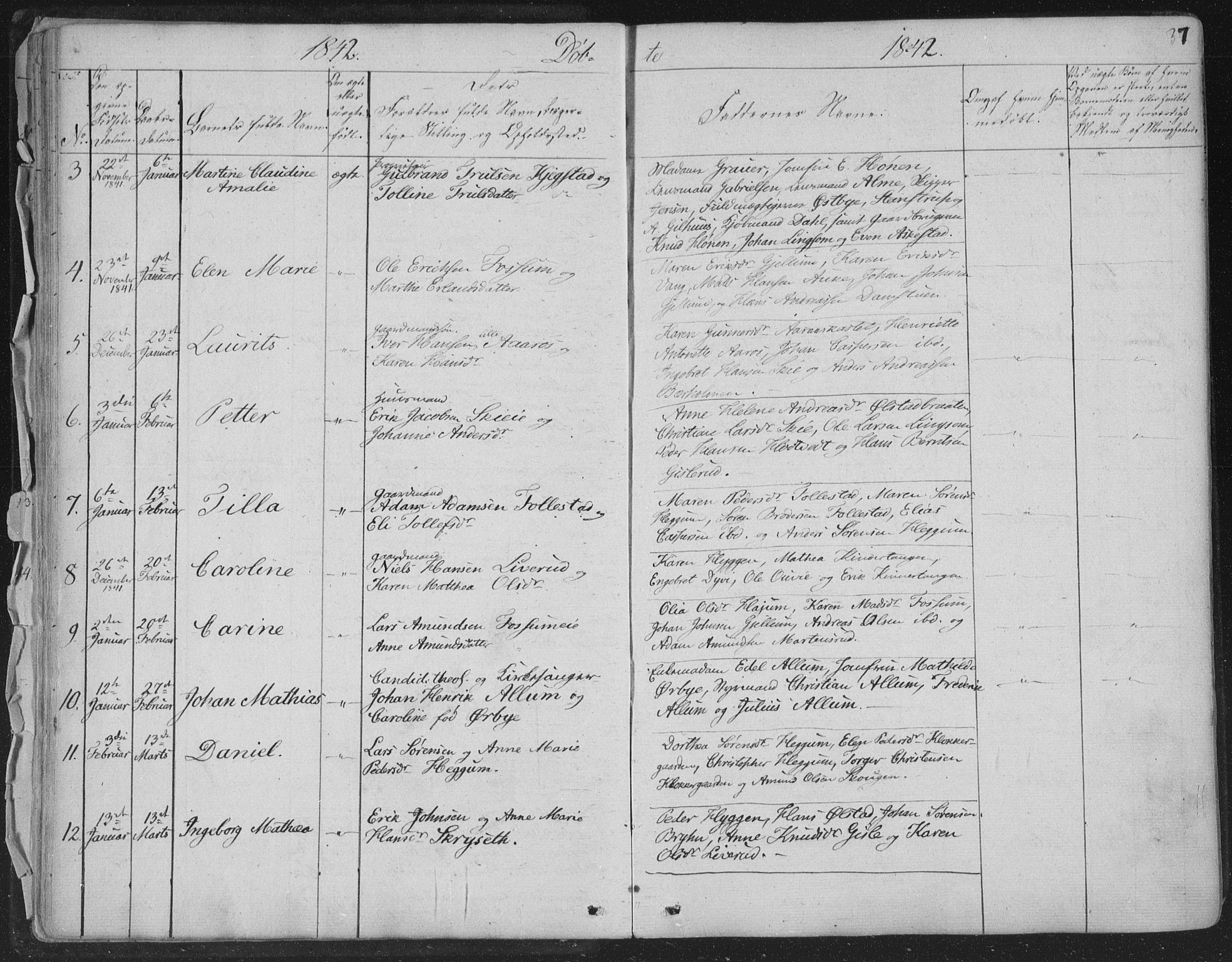 Røyken kirkebøker, AV/SAKO-A-241/F/Fa/L0005: Parish register (official) no. 5, 1833-1856, p. 37